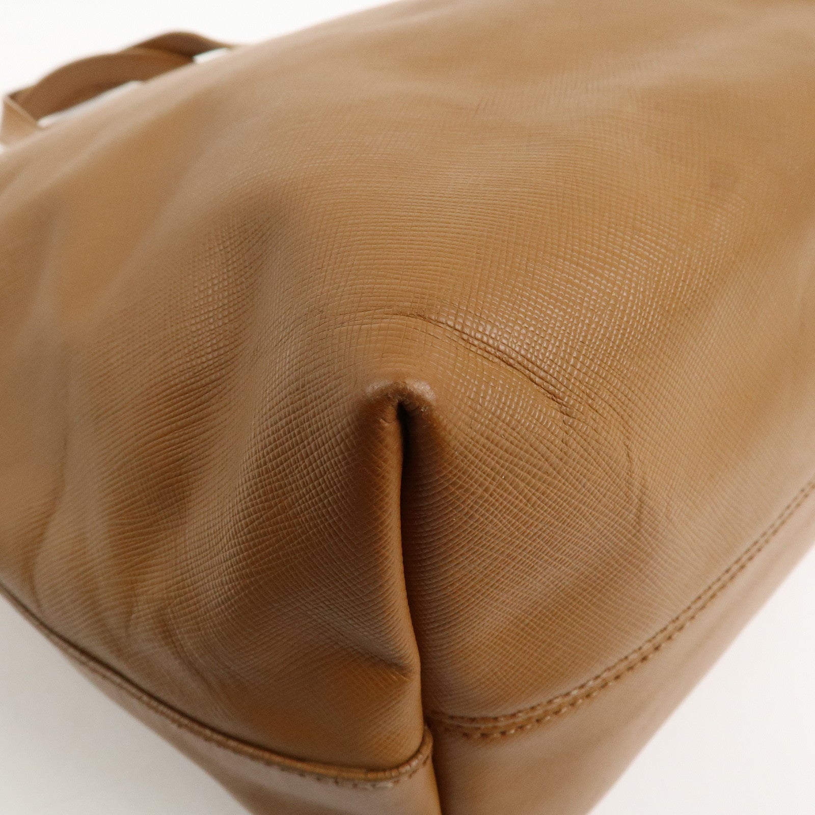 PRADA Triangle Logo Leather 2Way Bag Shoulder Bag Brown