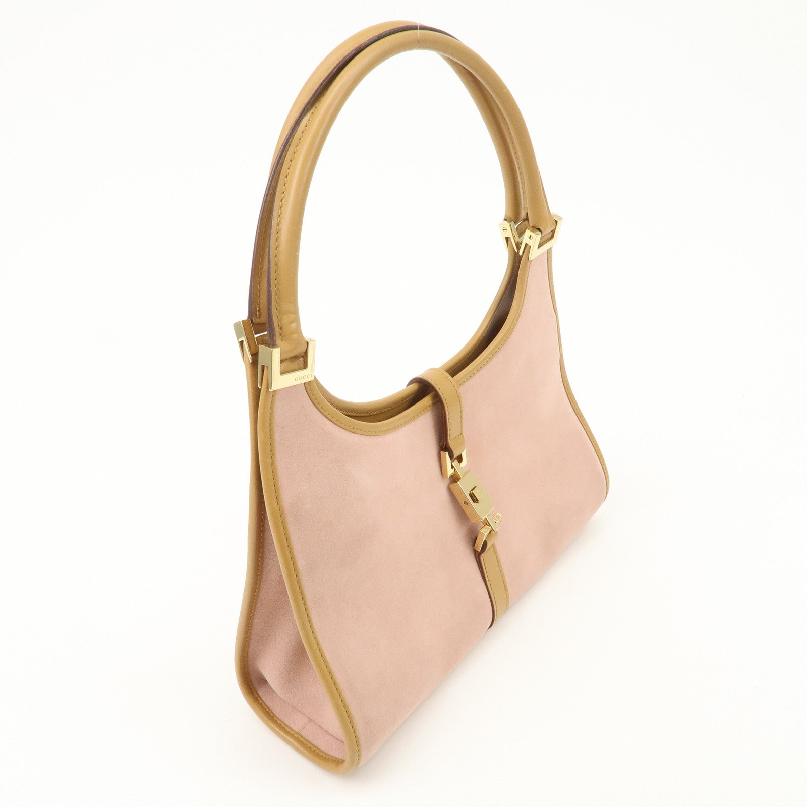 GUCCI Jackie Suede Leather Shoulder Bag Hand Bag Pink 002.1068