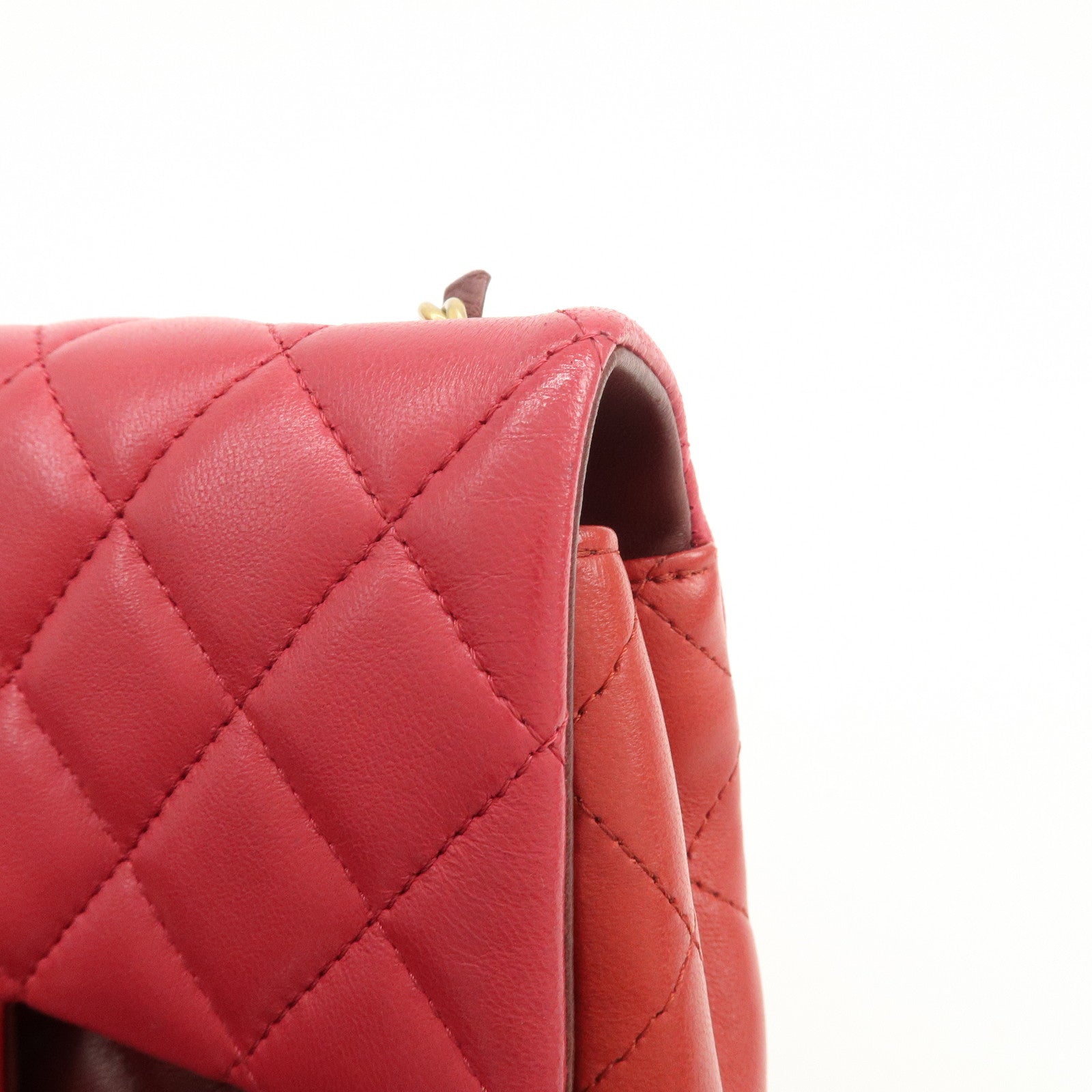 CHANEL Mini Matelasse Lamb Skin Chain Shoulder Bag Red A69900