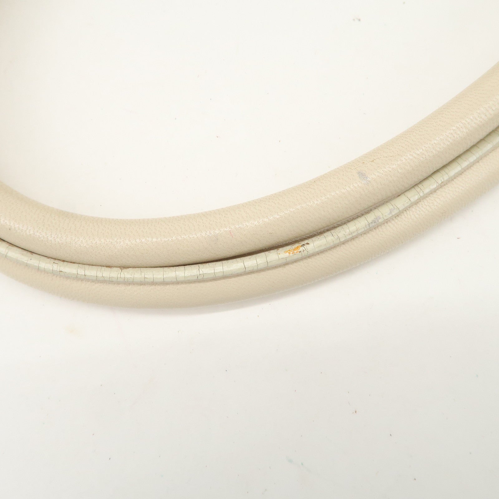 Ferragamo Gancini Leather Shoulder Bag Hand Bag Ivory Silver Hardware Used