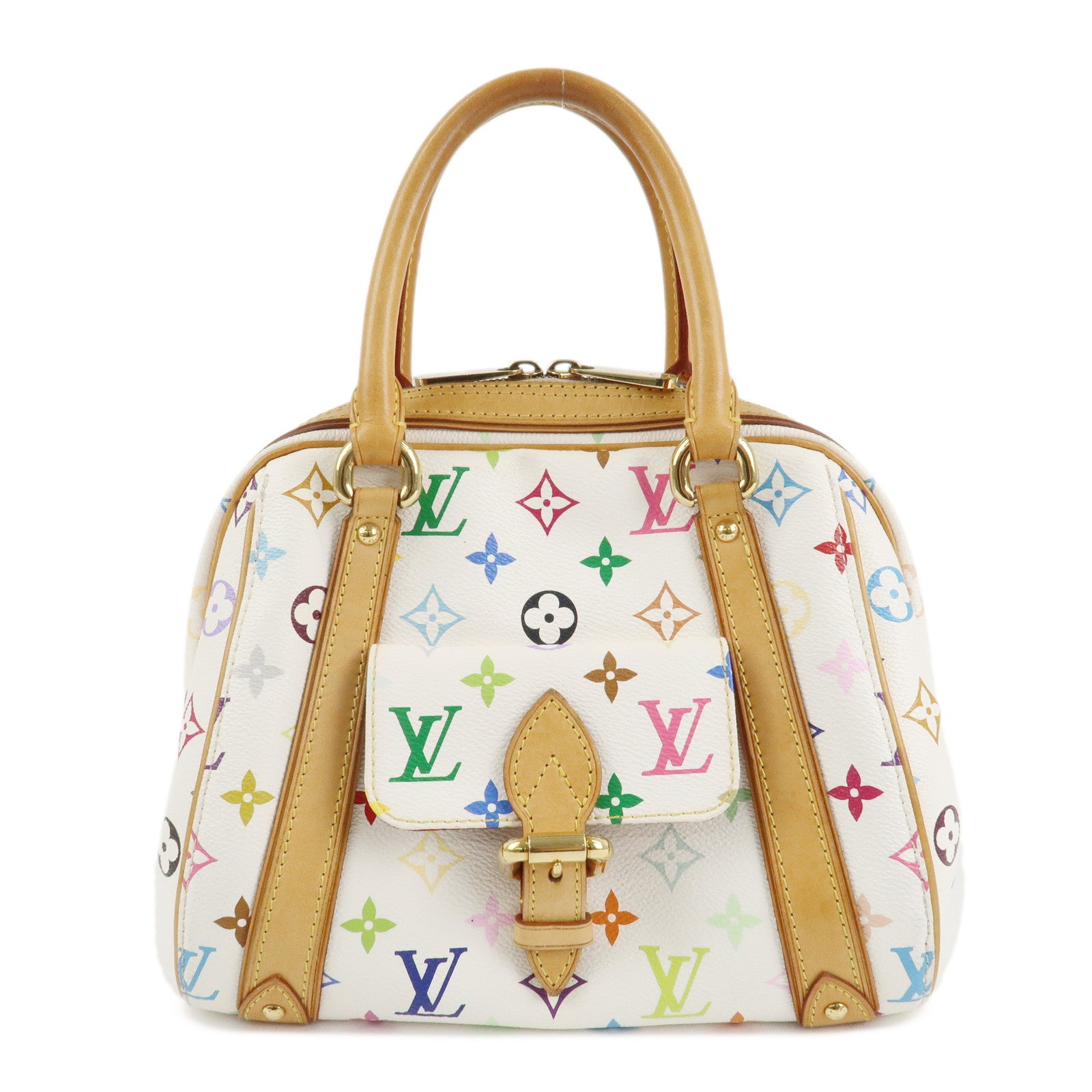 Louis Vuitton Monogram Multicolor Priscilla Hand Bag Blanc M40096 Used