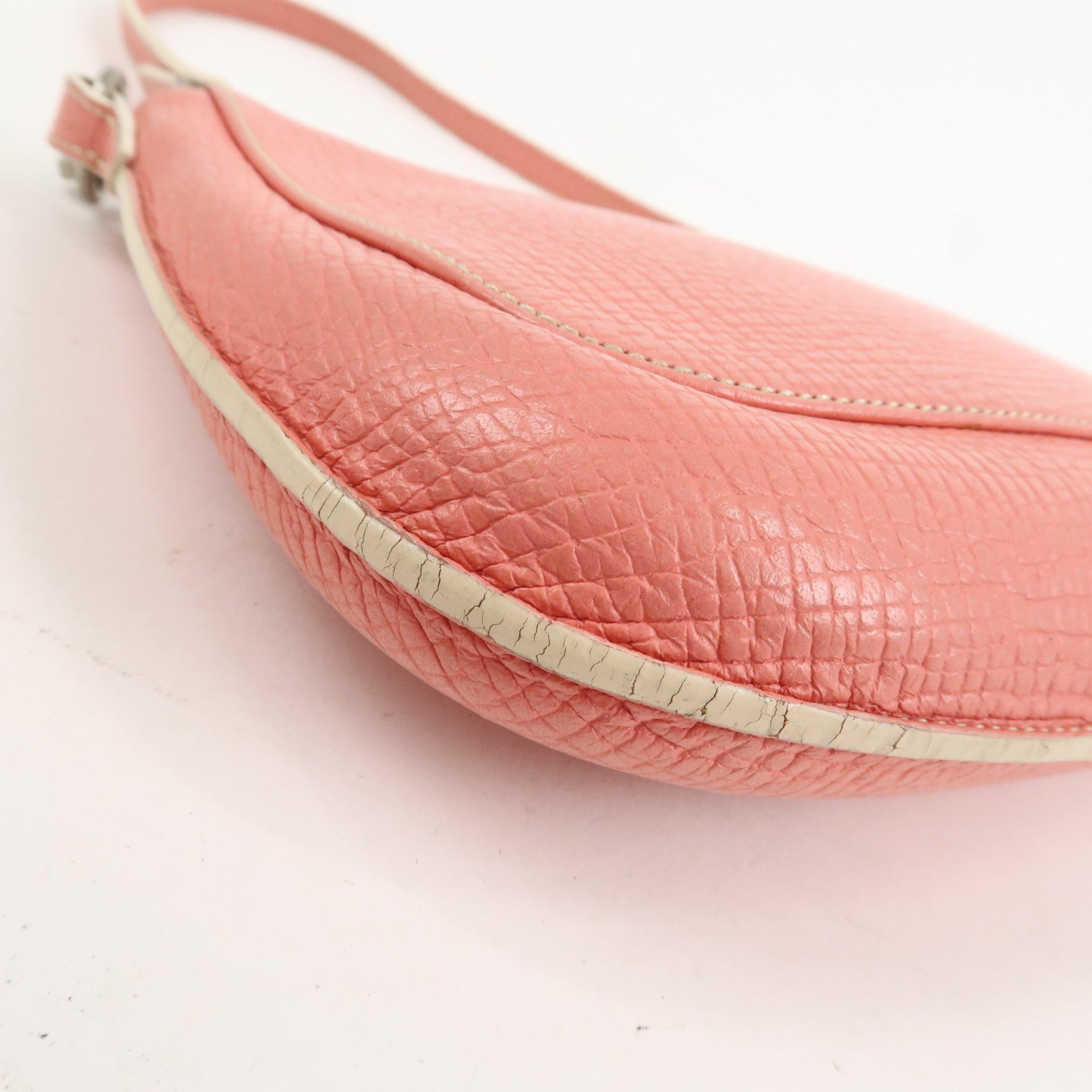 LOEWE Leather Shoulder Bag Hand Bag Pink Silver Hardware