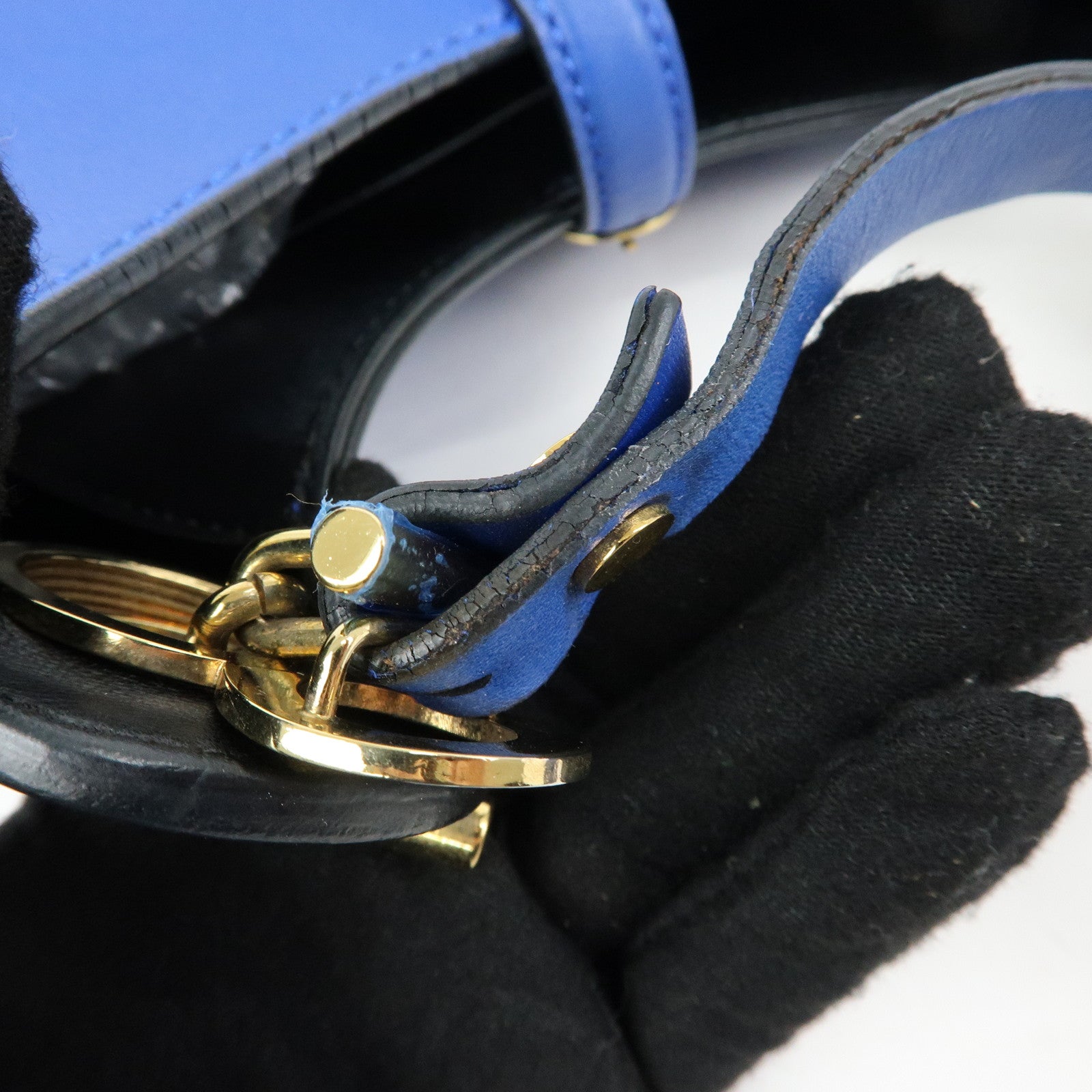 LOEWE Joyce Calf Leather Shoulder Bag Crossbody Bag Blue