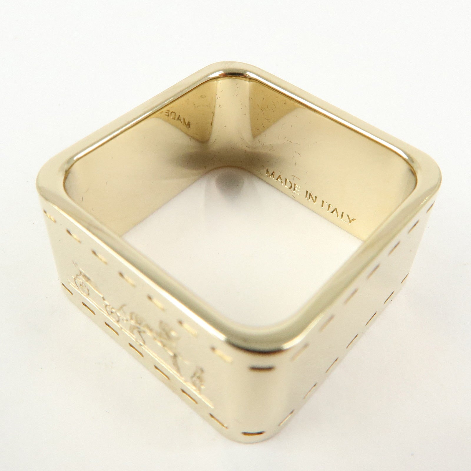 HERMES Bolduc Metal Scarf Ring Gold