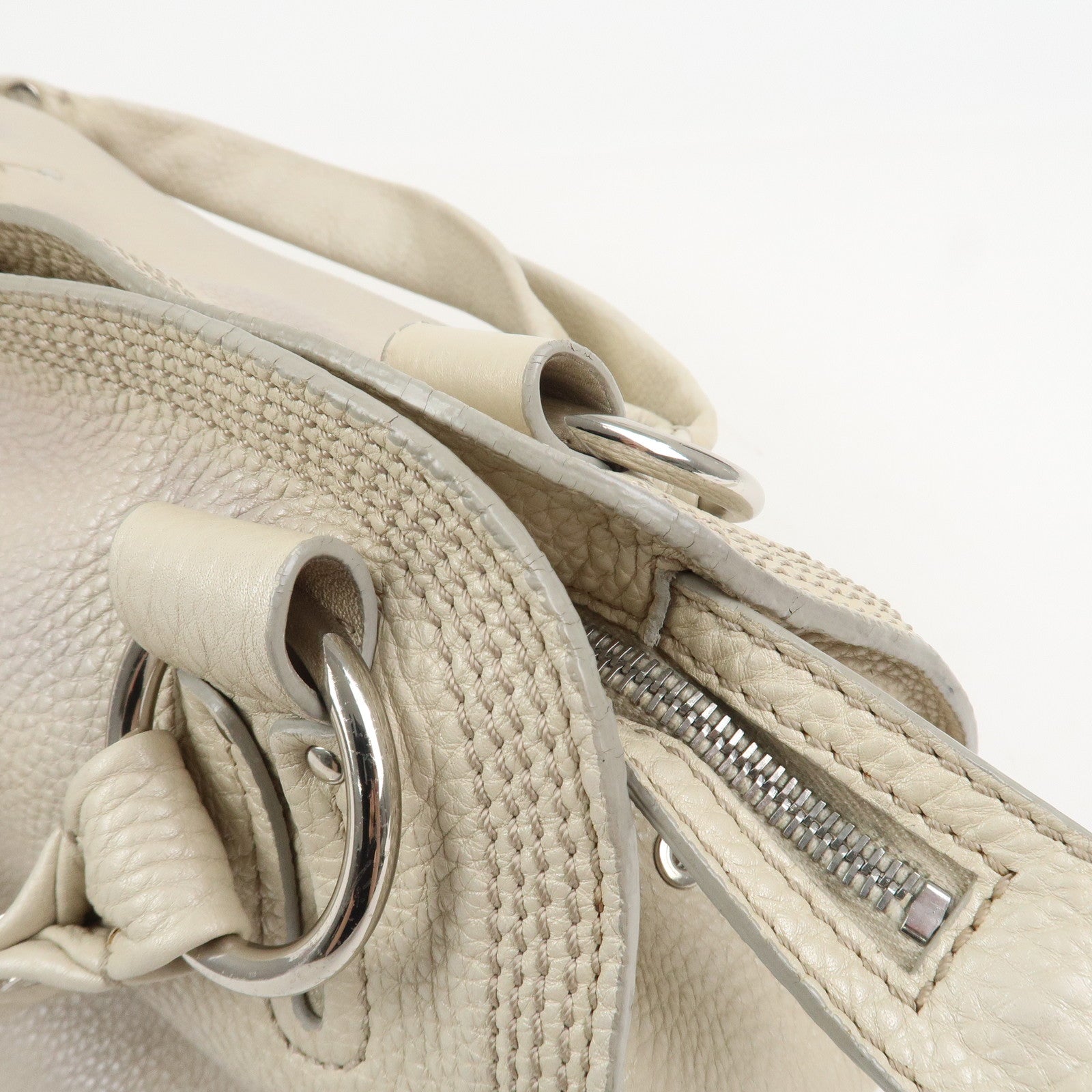 CELINE Bitter Sweet Leather Shoulder Bag Hand Bag Ivory