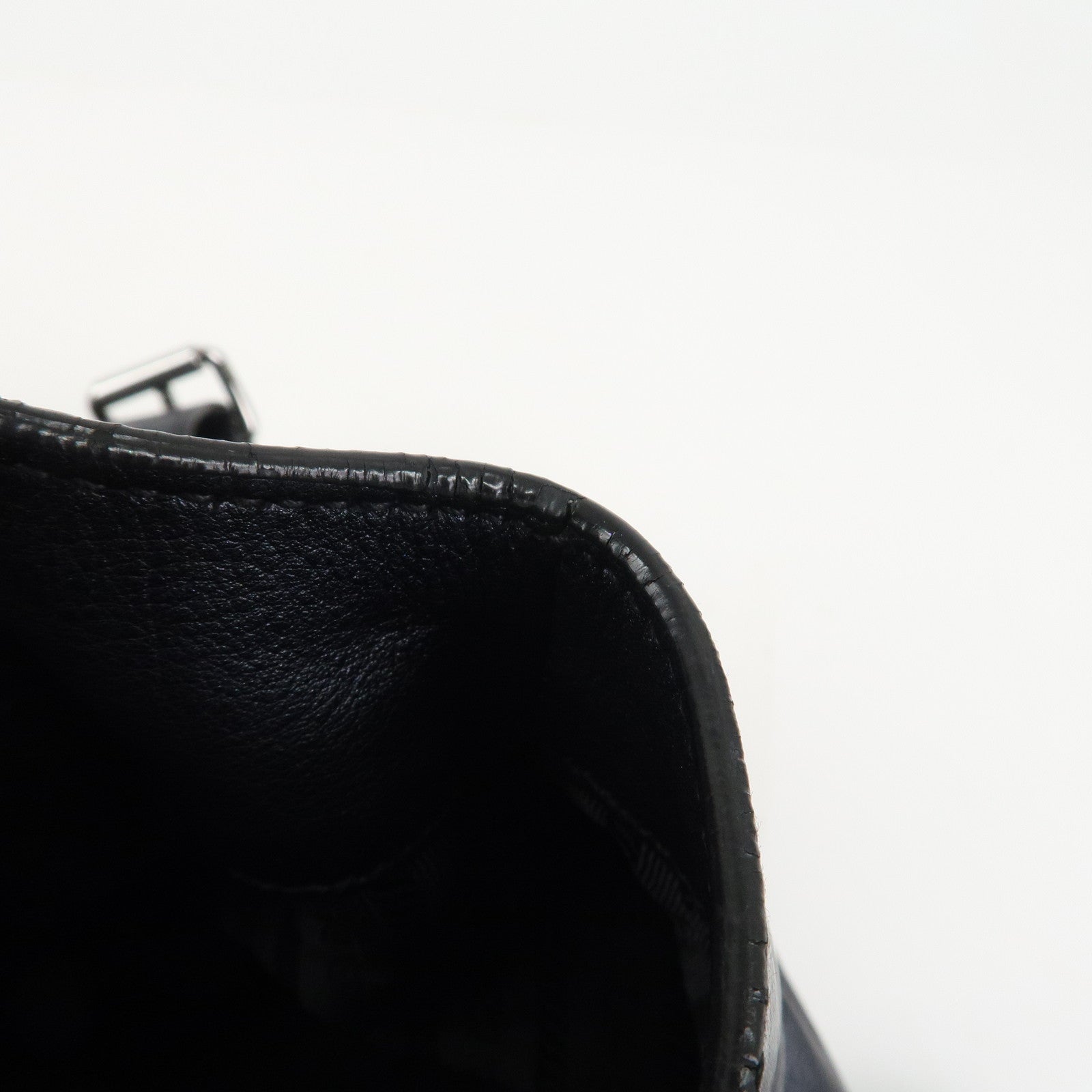PRADA Logo Leather Shoulder Bag Hand Bag Black BR3901