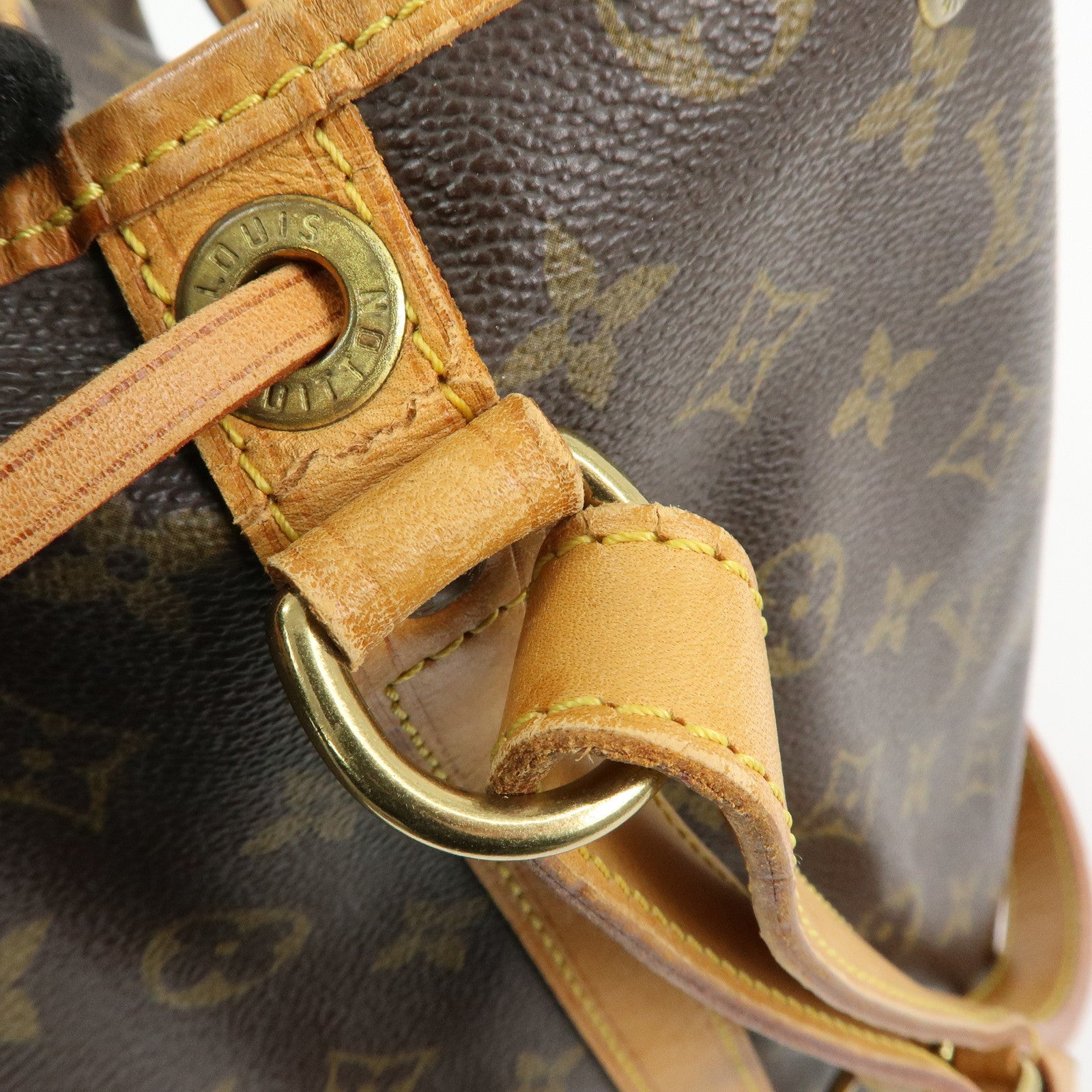 Louis Vuitton Monogram Canvas Leather Noe Shoulder Bag Brown M42224