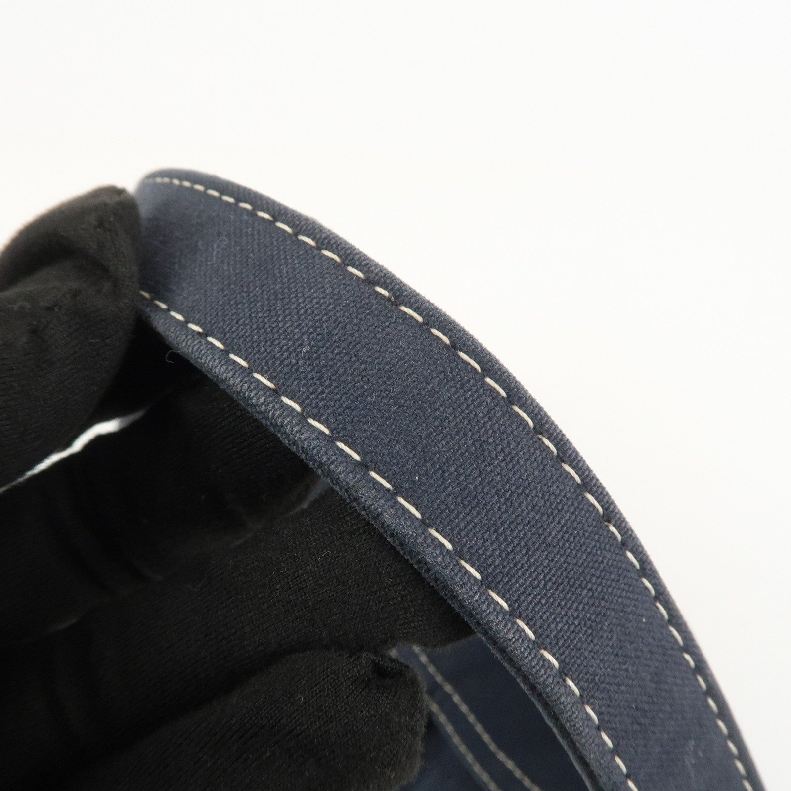 FENDI Logo Canvas Shoulder Bag Hand Bag Navy 26426