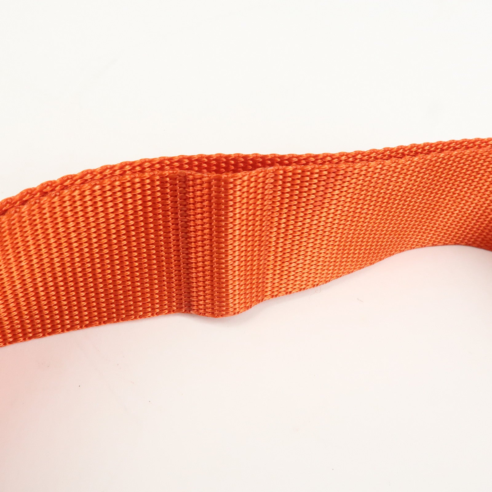 PRADA Triangle Logo Leather Nylon Shoulder Bag Orange Used