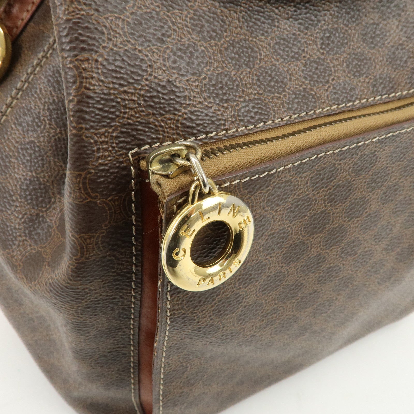 CELINE Macadam PVC Leather Backpack Rucksack Brown
