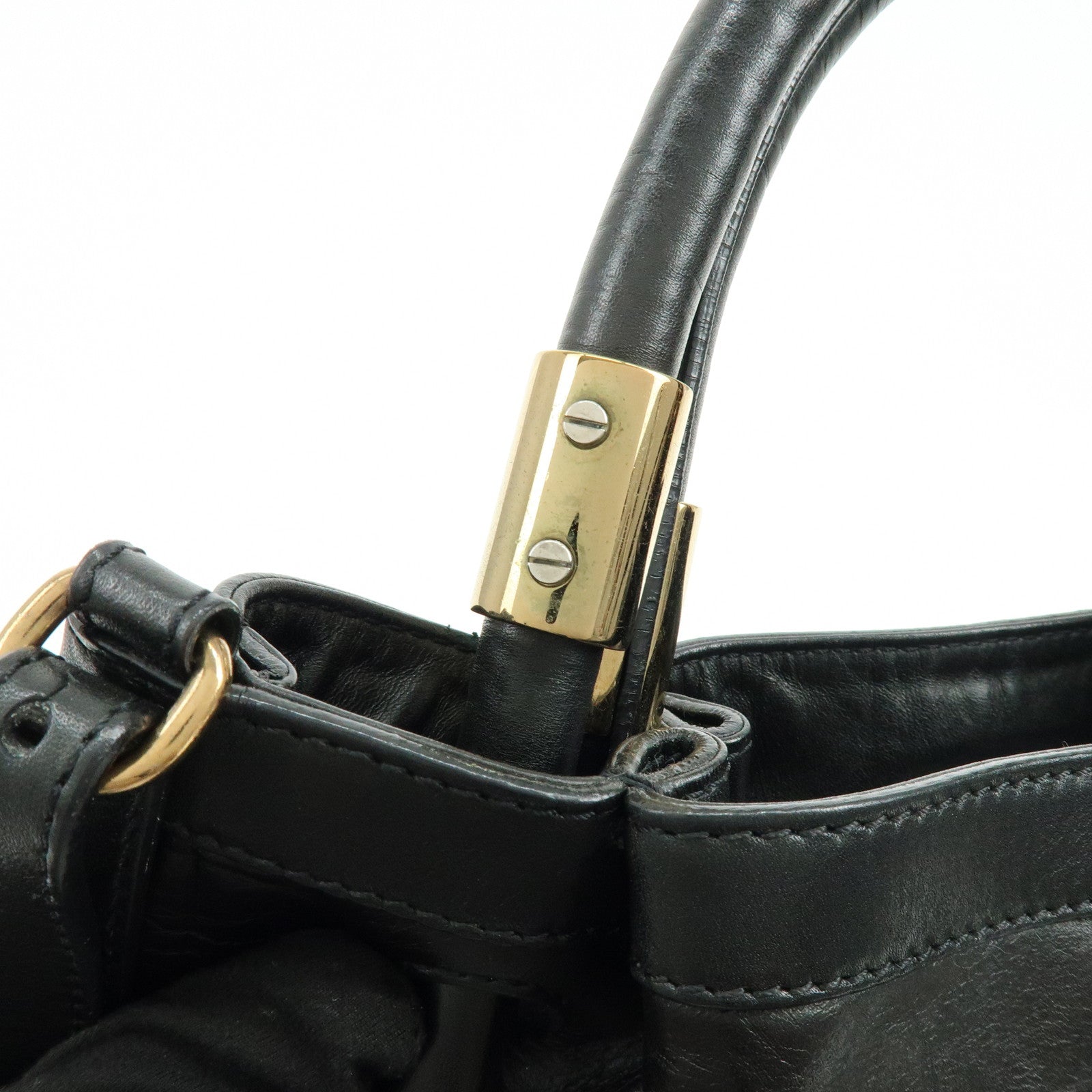 Chloe Victoria Leather 2Way Bag Shoulder Bag Black