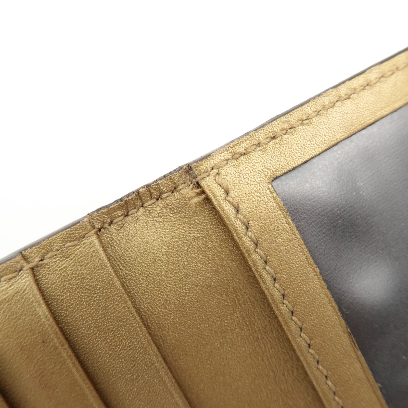 GUCCI Micro Guccissima Leather Card Case Gold 224261 Used