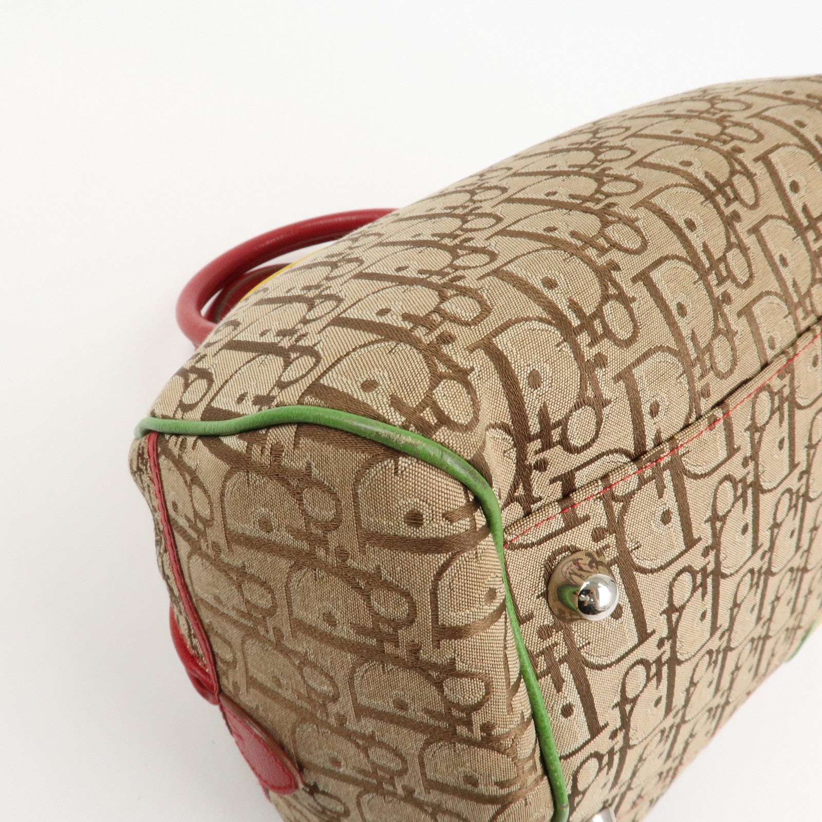 Christian Dior Rasta Trotter Canvas Boston Bag Beige 08RU0064 Used