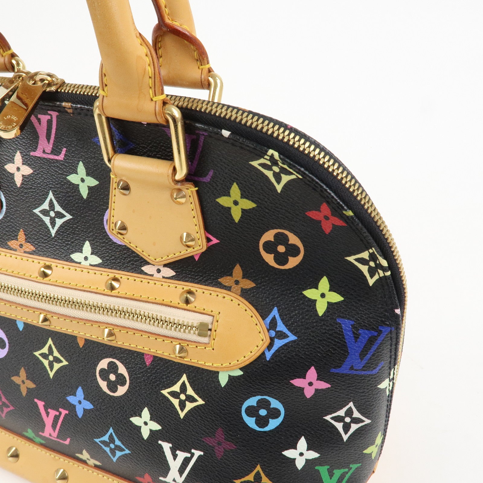 Louis Vuitton Monogram Multicolor Alma Hand Bag Noir M92646