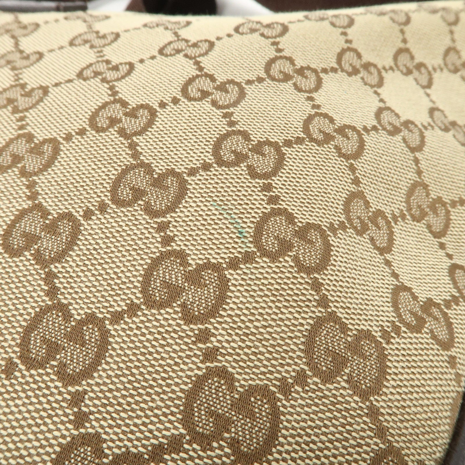 GUCCI GG Canvas Leather Shoulder Bag Beige Brown 122790