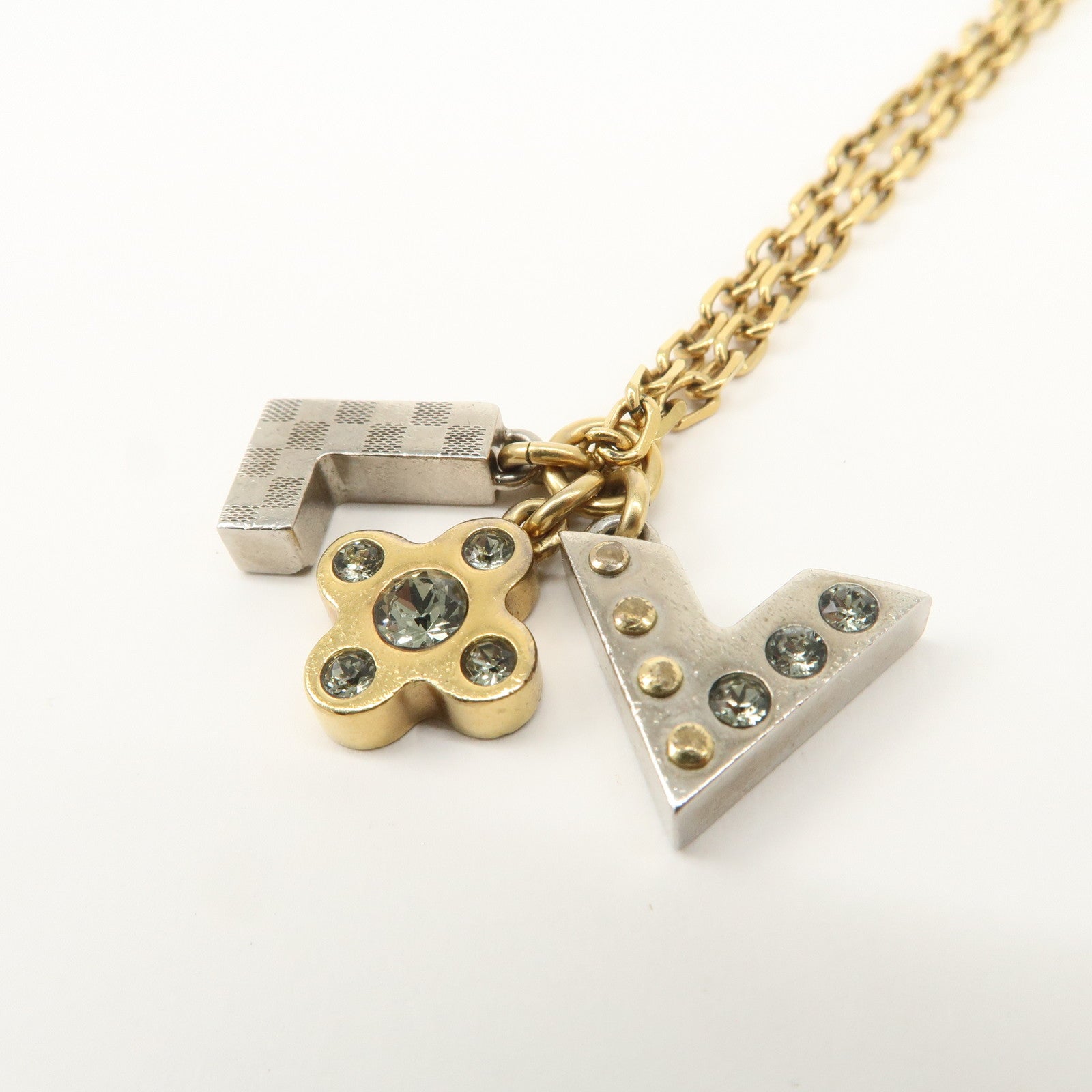 Louis Vuitton Pendentif Love Letters Metal Necklace Gold M75421