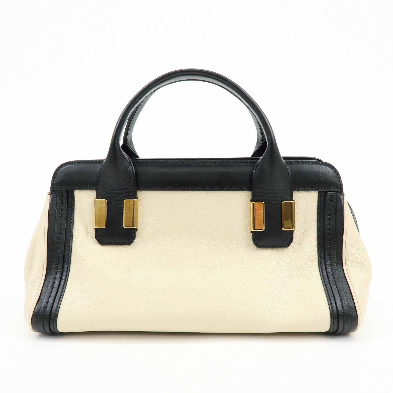 Chloe Leather Alice Mini Bag 2Way Bag Shoulder Hand Bag Black Ivory