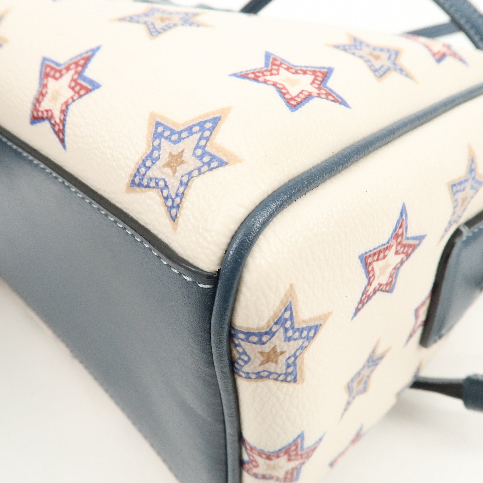 COACH PVC Leather 2Way Shoulder Bag Hand Bag Star White