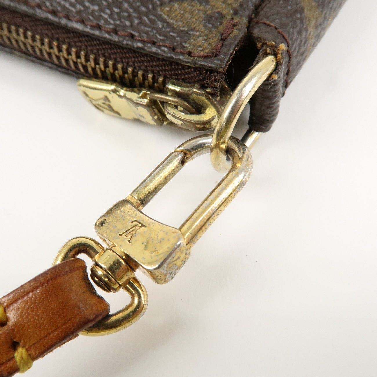 Louis Vuitton Monogram Pochette Accessoires Hand Bag Brown M51980 Used