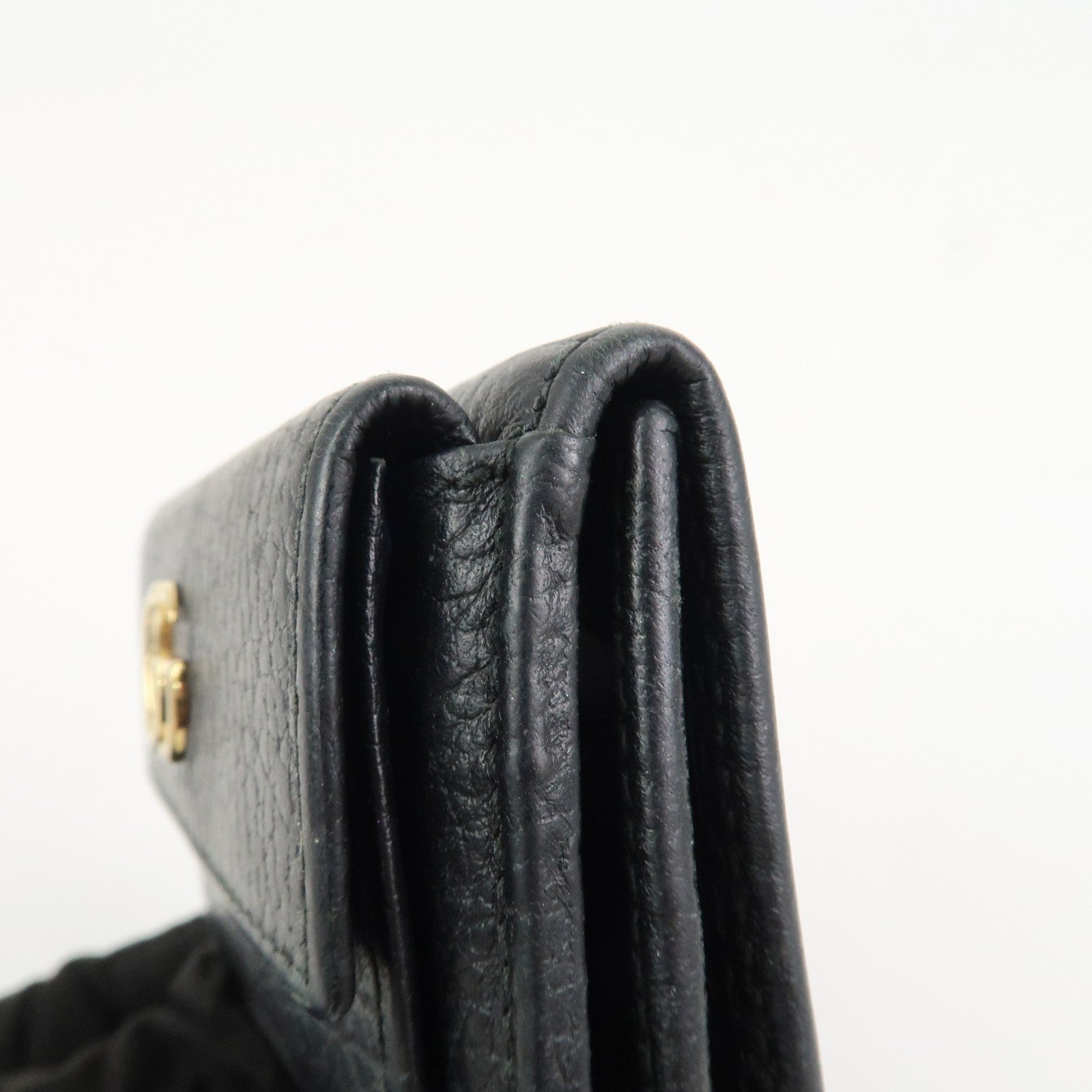 GUCCI GG Marmont Leather Tri-fold Compact Wallet Black 523277