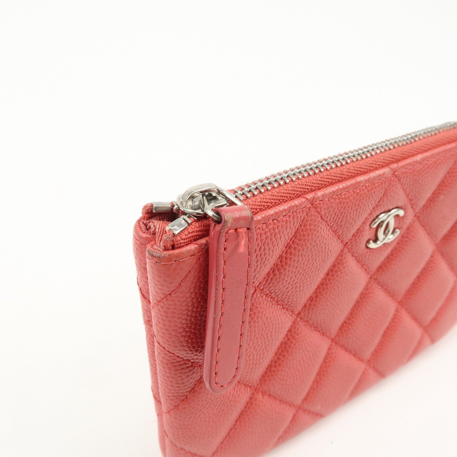 CHANEL Matelasse Caviarskin Classic Mini Pouch Pink A82365