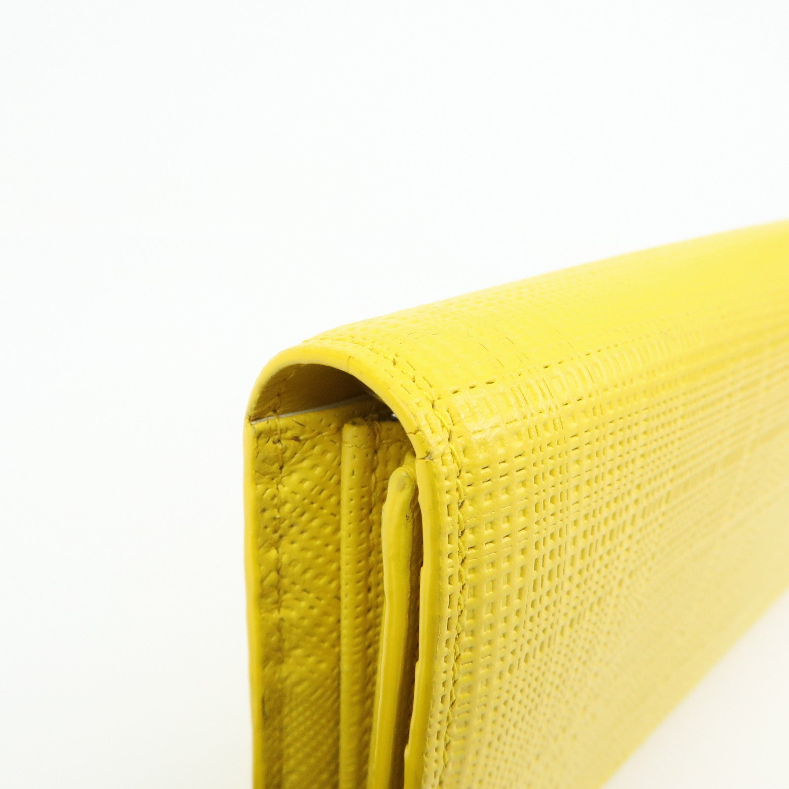 LOEWE Anagram Calf Bi-fold Leather Long Wallet Yellow