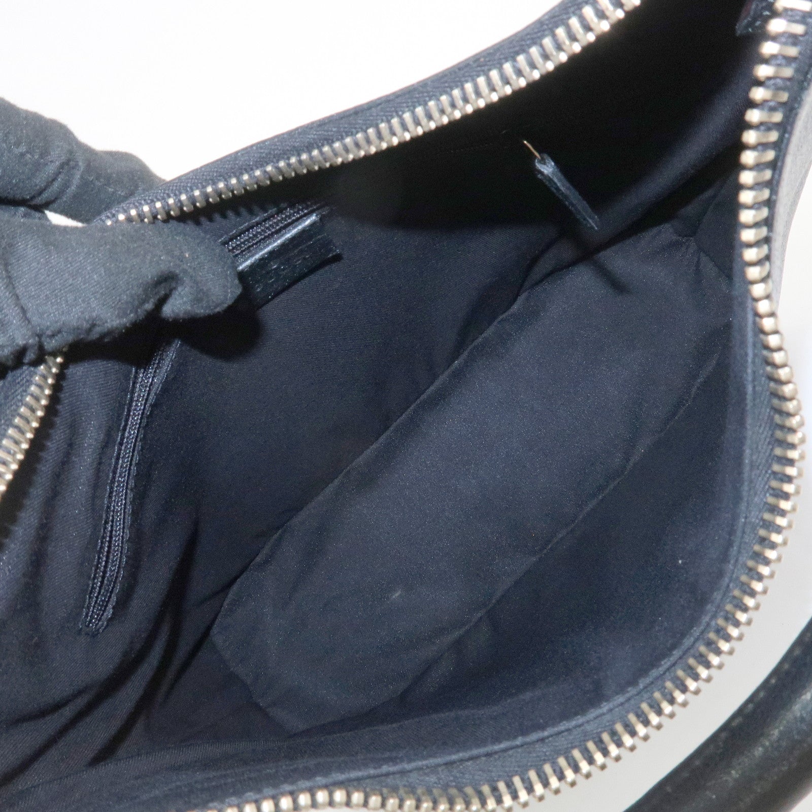 GUCCI Leather Shoulder Bag Hand Bag Black 115003