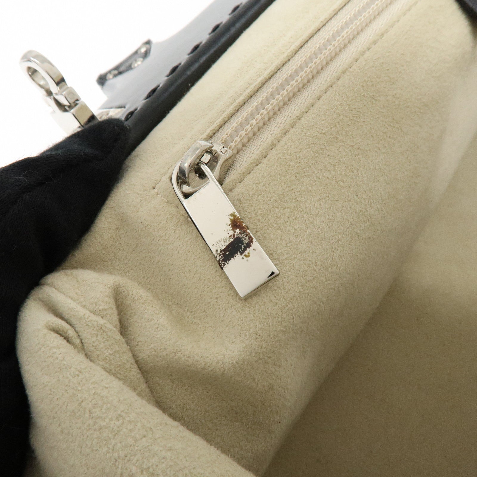 Ferragamo Gancini Leather Hand Bag Shoulder Bag Black