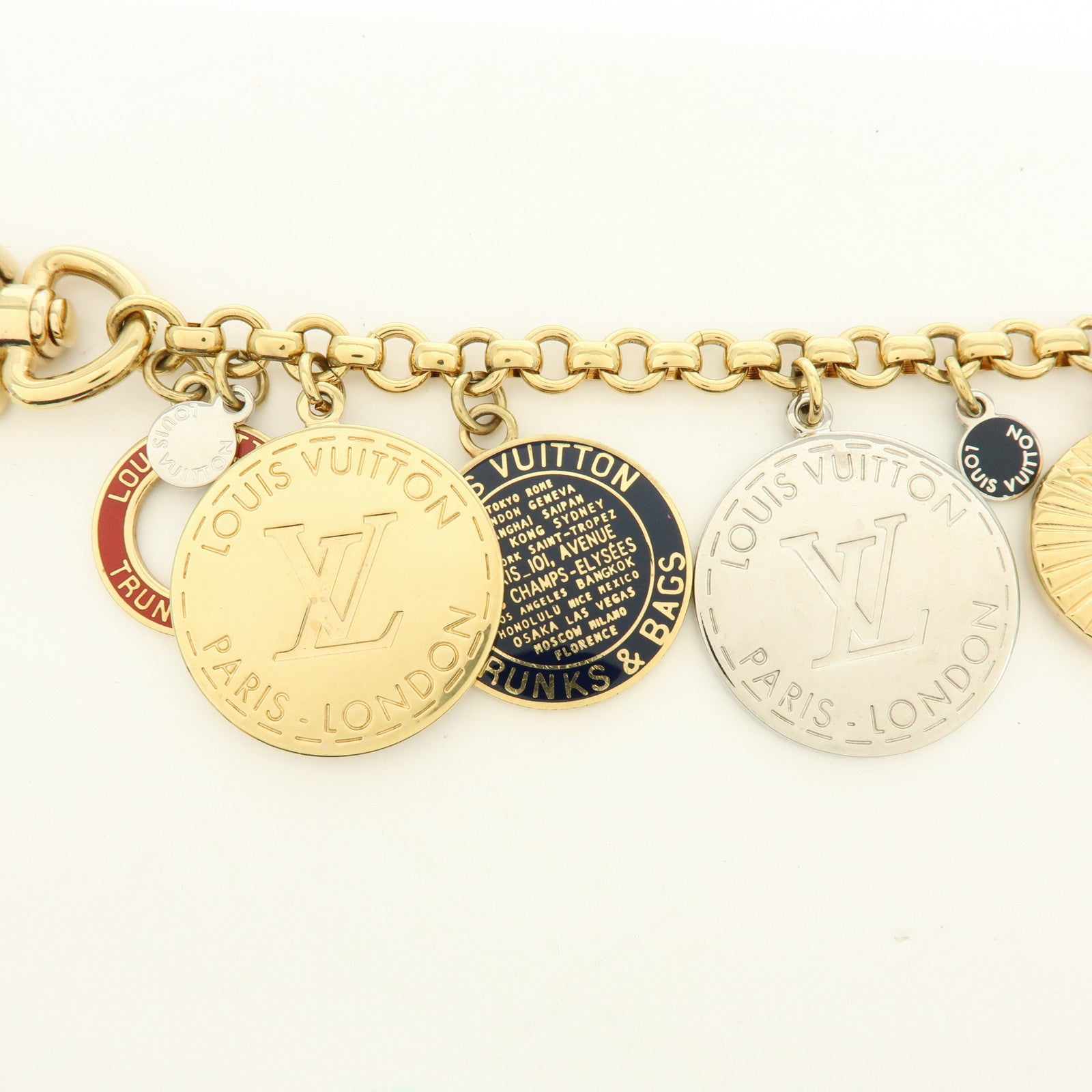 Louis Vuitton Porte Cles Chaine T&B Bag Charm Key Chain Gold M60071