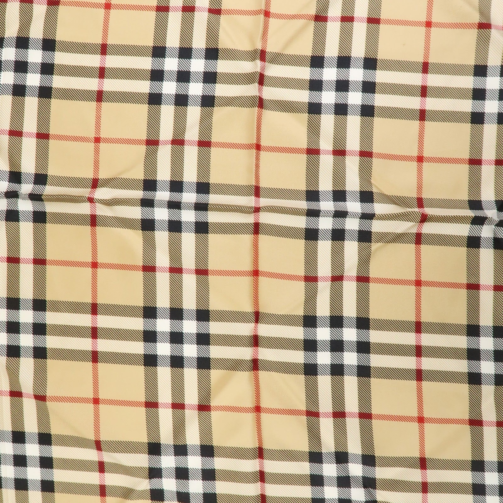 BURBERRY Nova Plaid Silk 100% Scarf 90×90 Beige