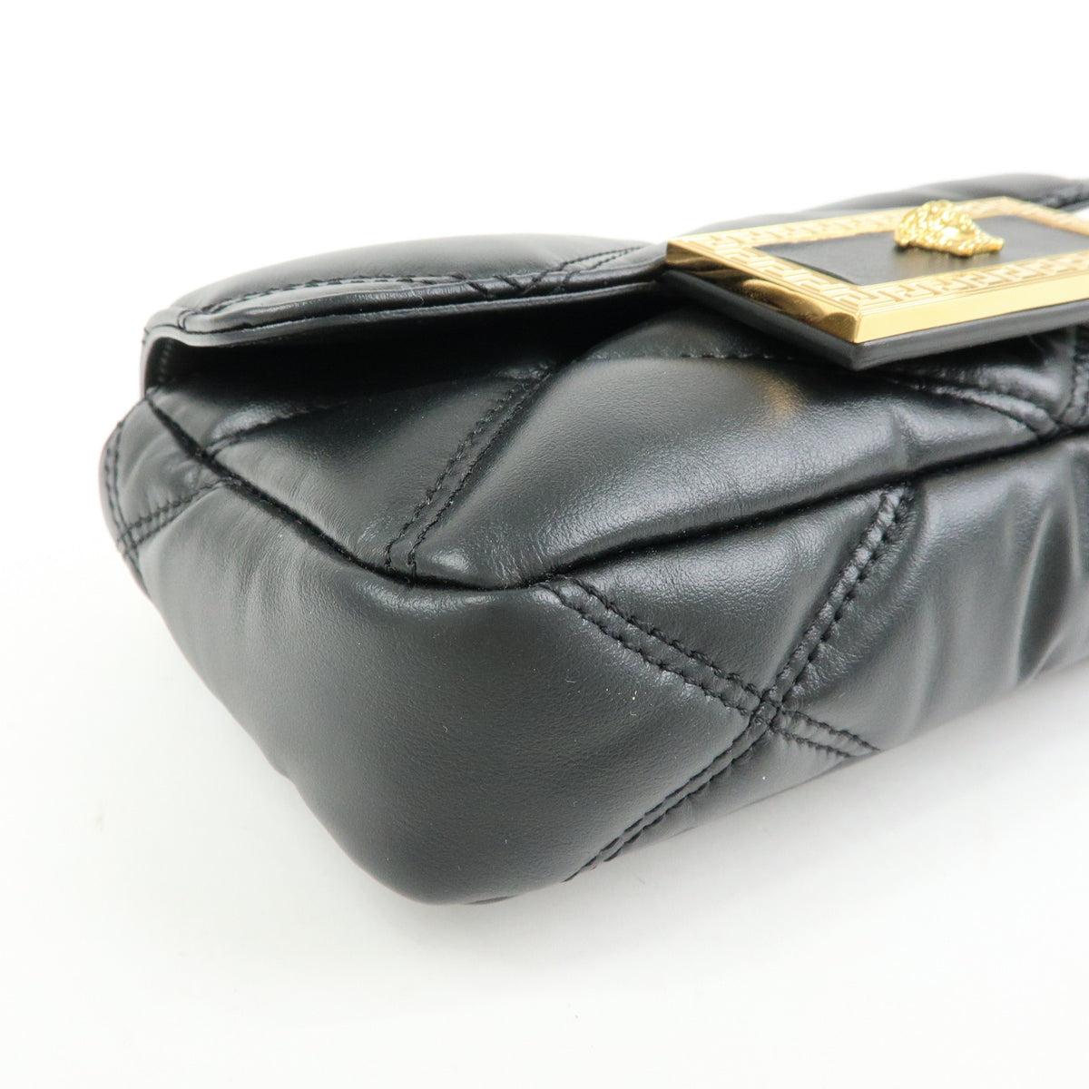 VERSACE Medusa Leather Chain Shoulder Bag Crossbody Bag Black
