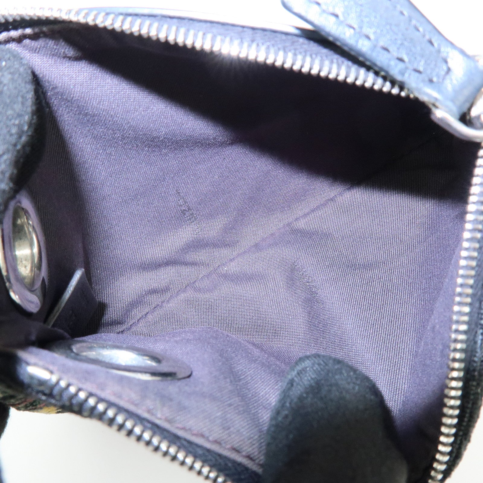 FENDI Zuccca F is FENDI Leather Velvet Triplette Clutch Bag 8BS001