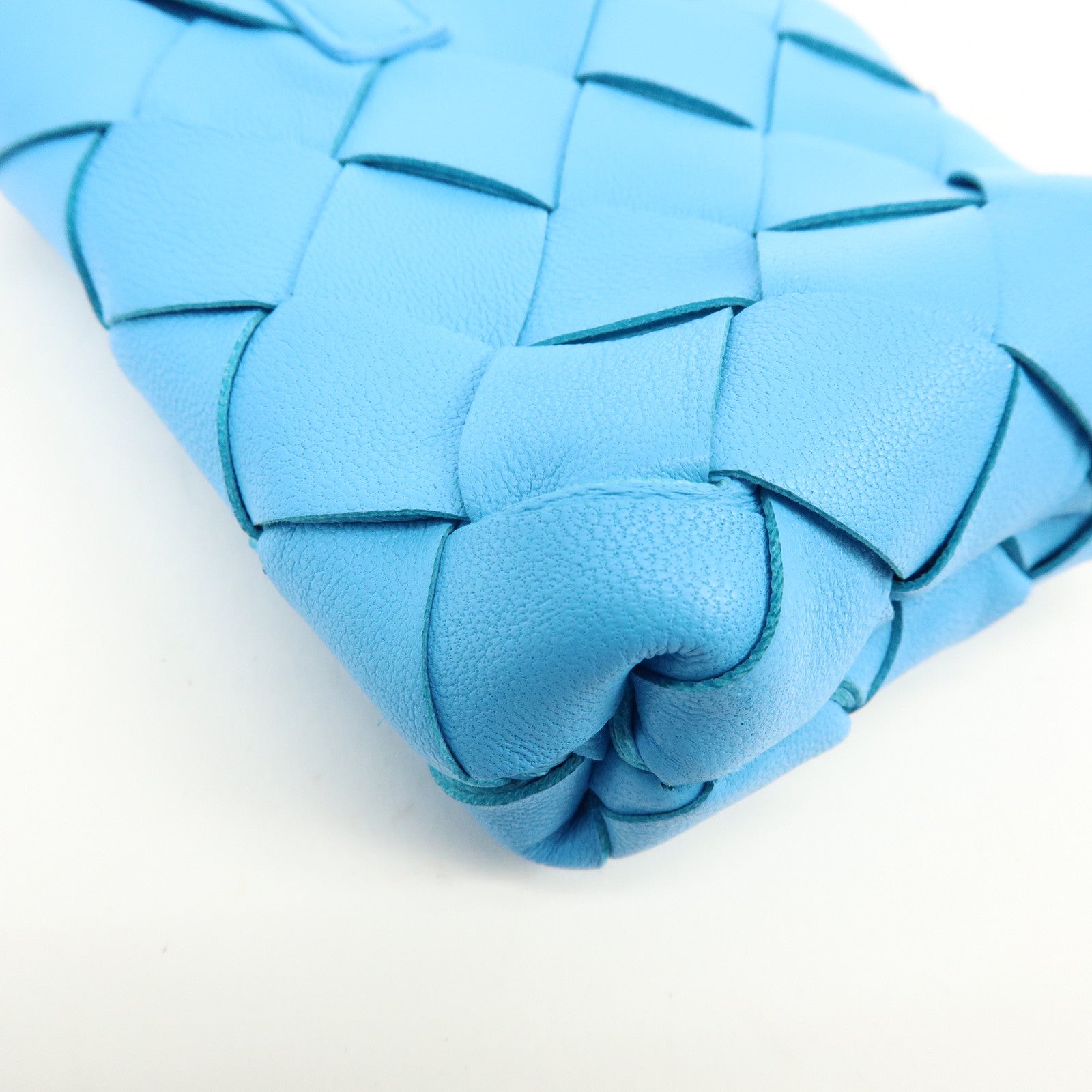 BOTTEGA VENETA Intrecciato Nappa Leather Bag Charm Light Blue