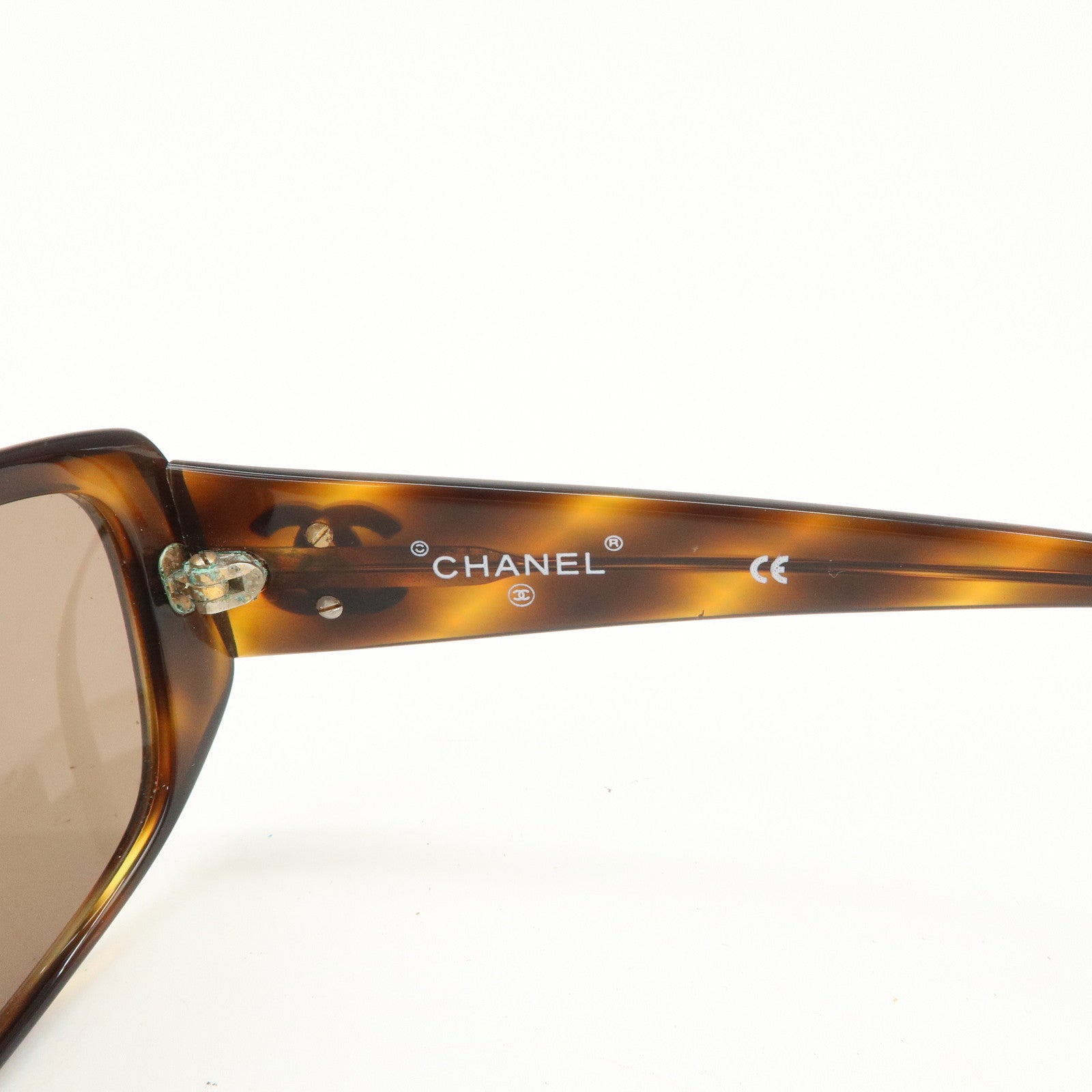 CHANEL COCOMark Plastic Sunglasses Brown 01454 91235