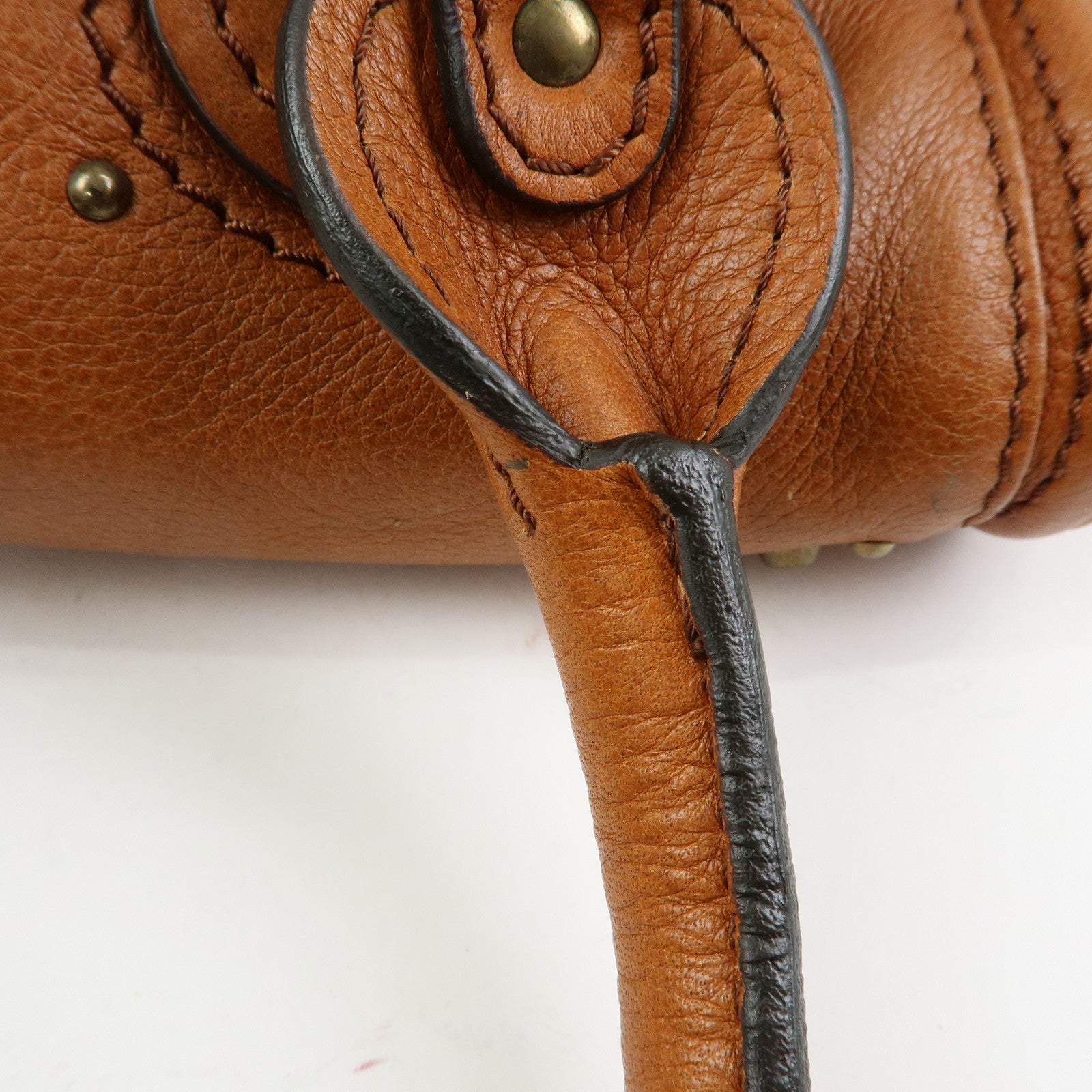 Chloe Paddington Leather Mini Hand Bag Boston Bag Brown