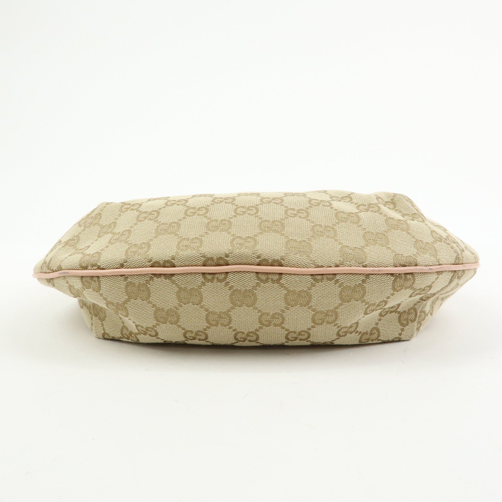 GUCCI Sherry GG Canvas Leather Shoulder Crossbody Bag Beige 181092
