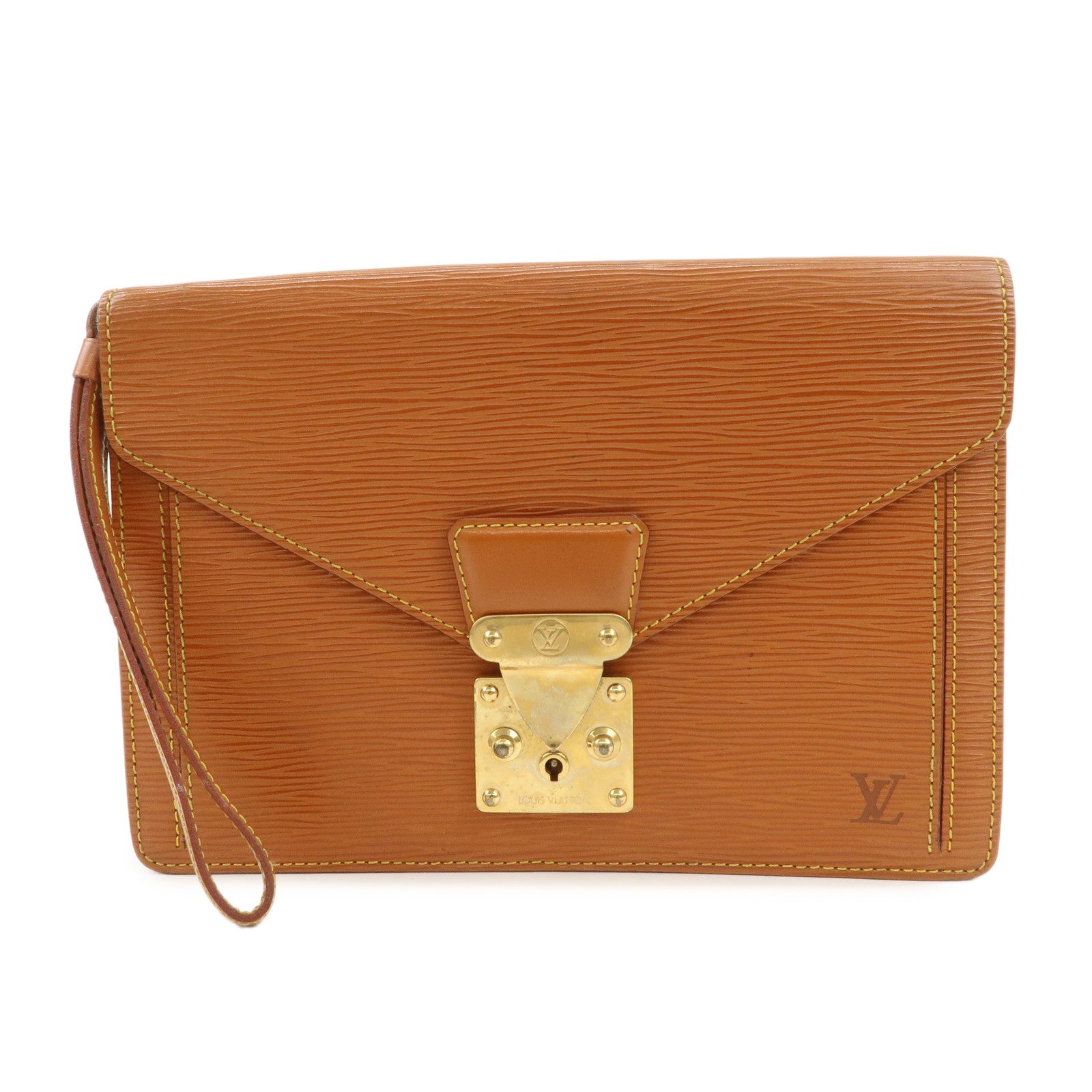 Louis Vuitton Epi Sellier Dragonne Clutch Bag Kenya Brown M52618