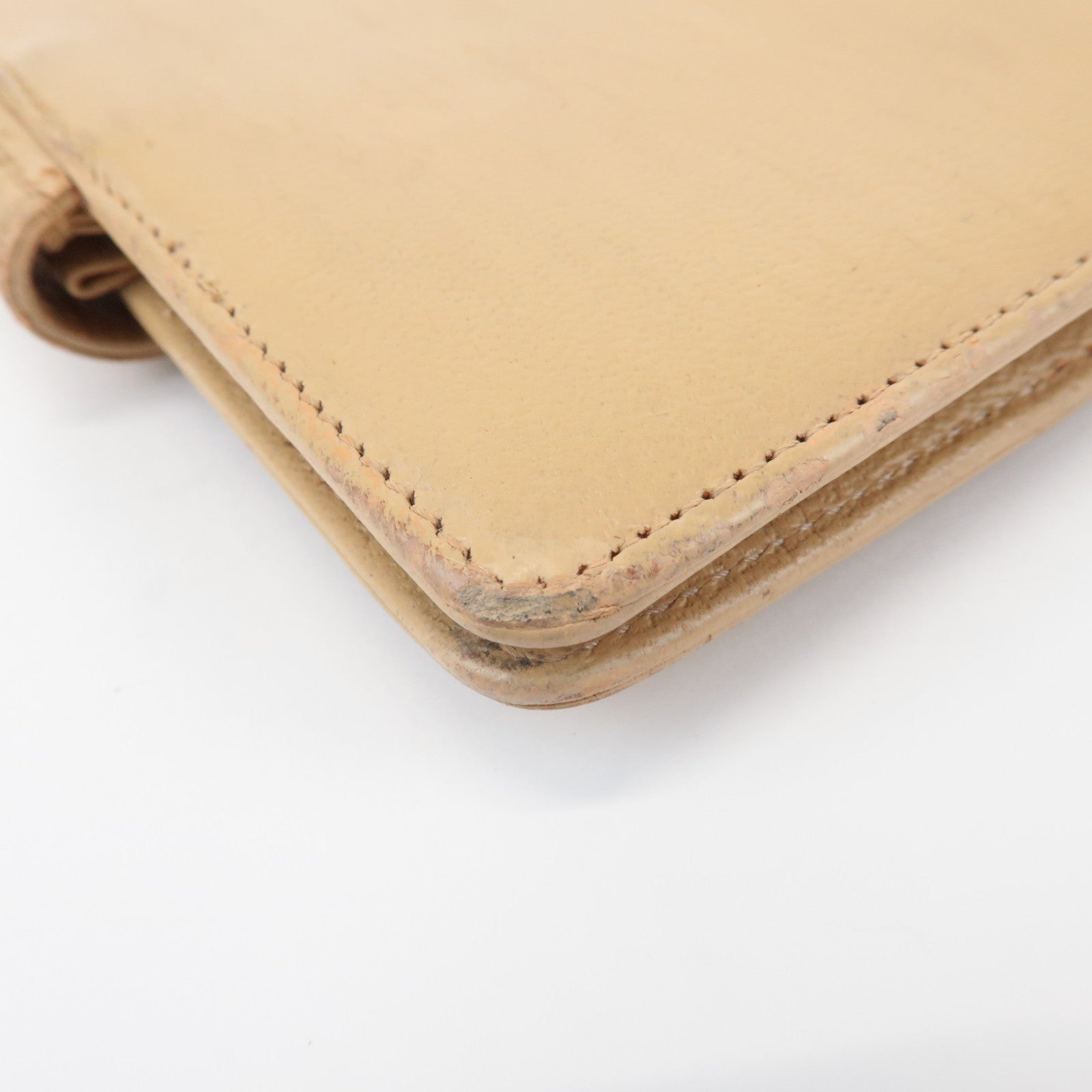 CHANEL COCO Mark Calf Leather Agenda Cover Planner Cover Beige