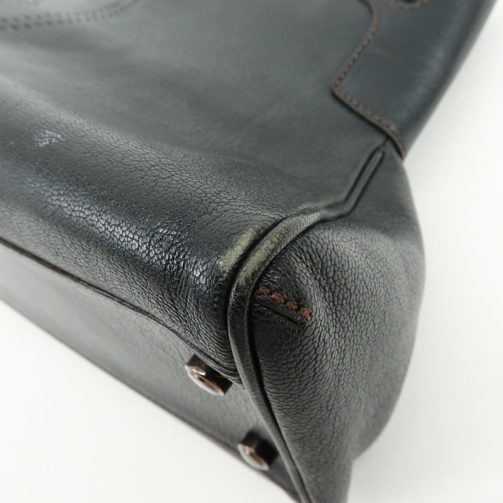 Cartier Marcello de Cartier Leather Hand Bag Tote Bag Black