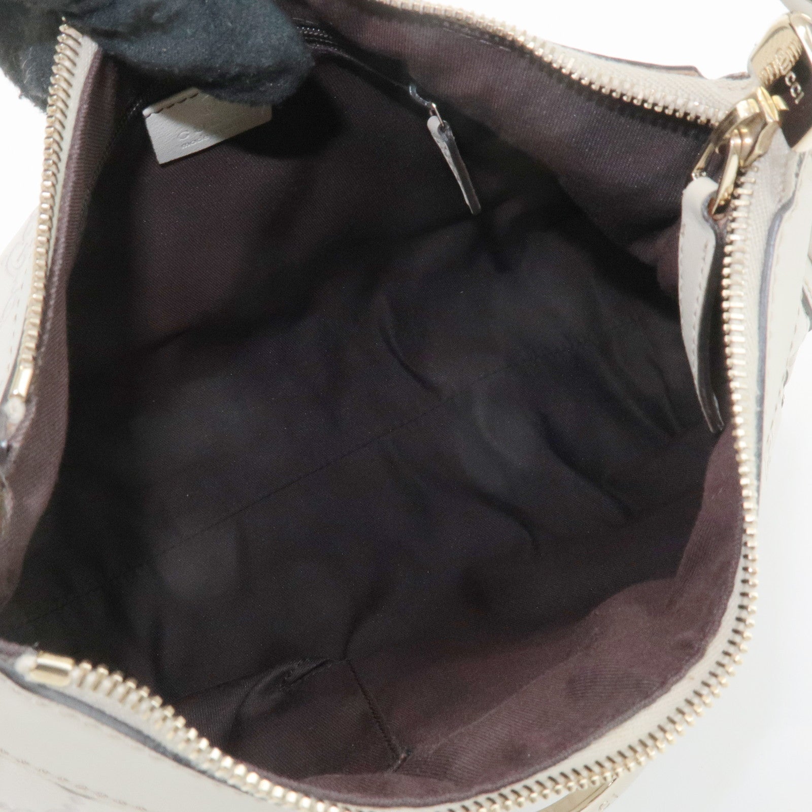 GUCCI Abbey Guccissima Leather Shoulder Bag Hand Bag Ivory 190525 Used