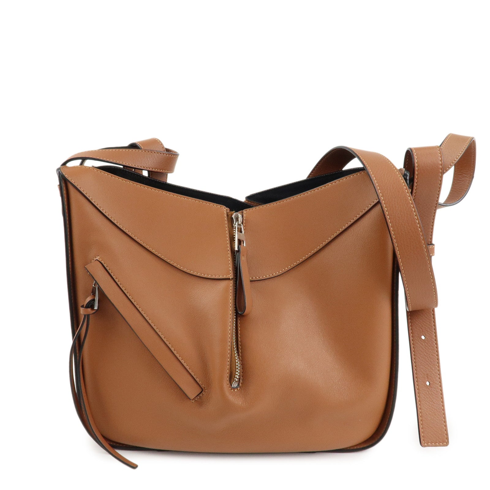 LOEWE Leather Hammock Bag Small Shoulder Bag Hand Bag Brown Used