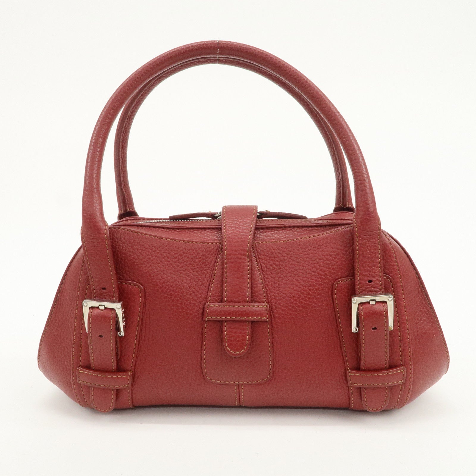 LOEWE Senda Leather Shoulder Bag Hand Bag Red