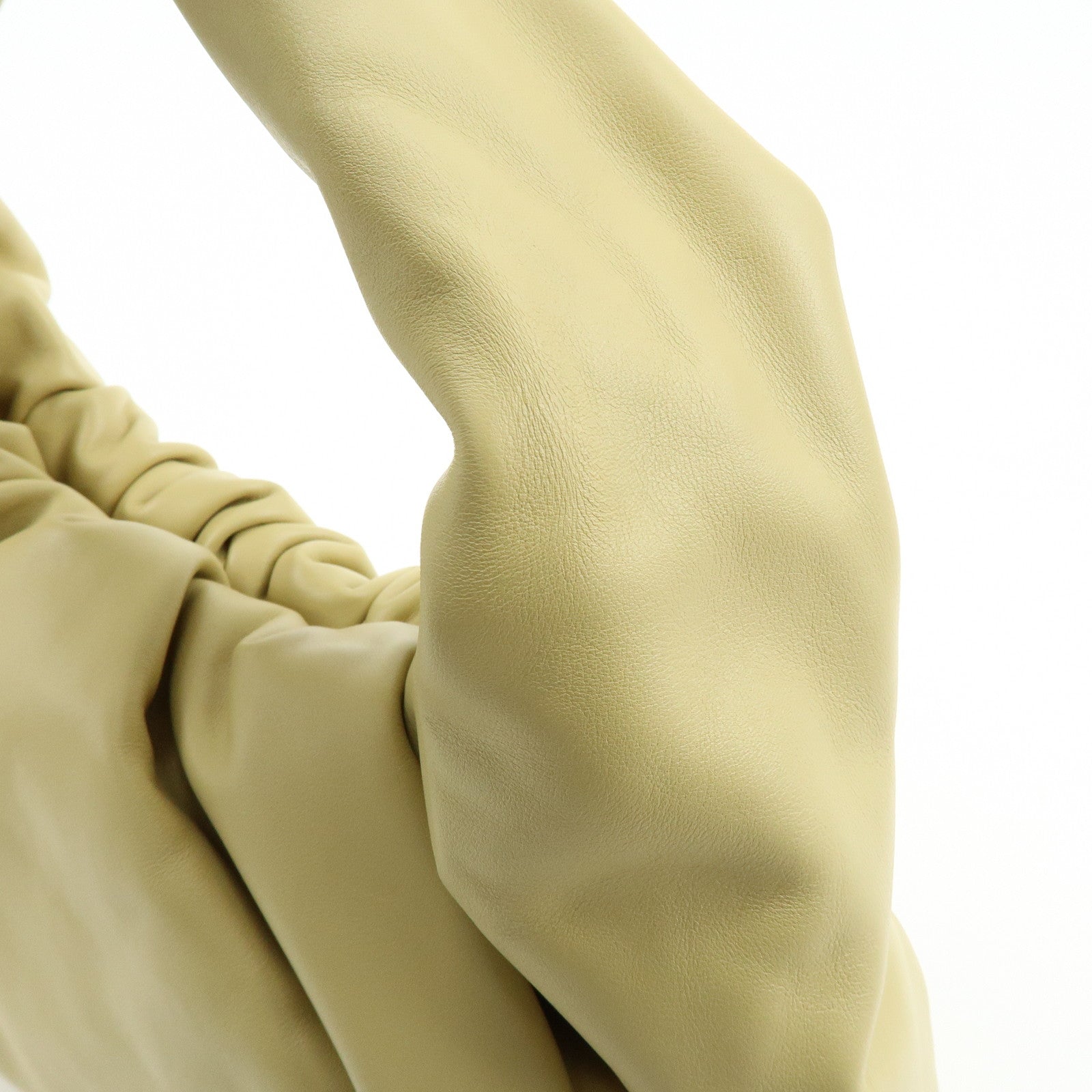 BOTTEGA VENETA The Shoulder Pouch Leather Shoulder Bag Yellow Beige