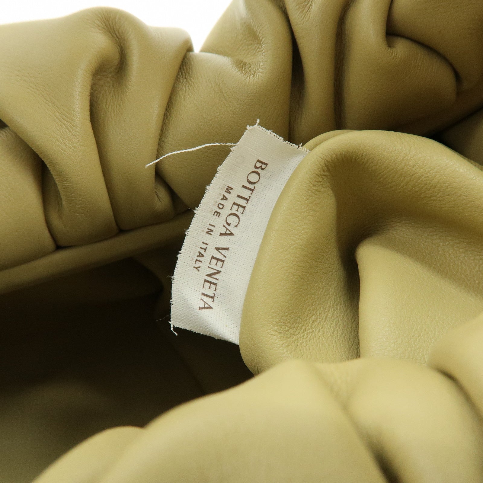 BOTTEGA VENETA The Shoulder Pouch Leather Shoulder Bag Yellow Beige