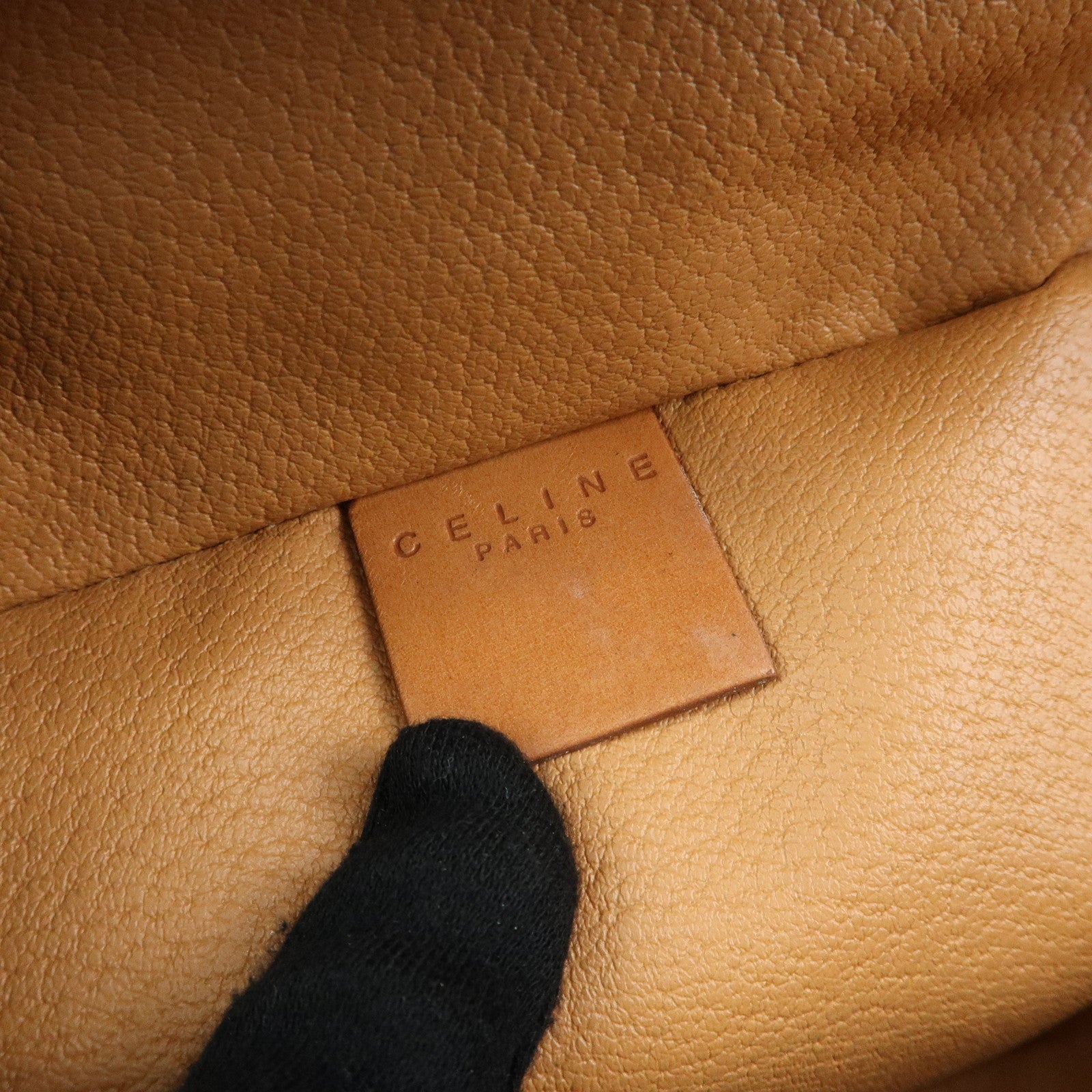 CELINE Macadam PVC Leather 2Way Bag Hand Shoulder Bag Pouch Brown