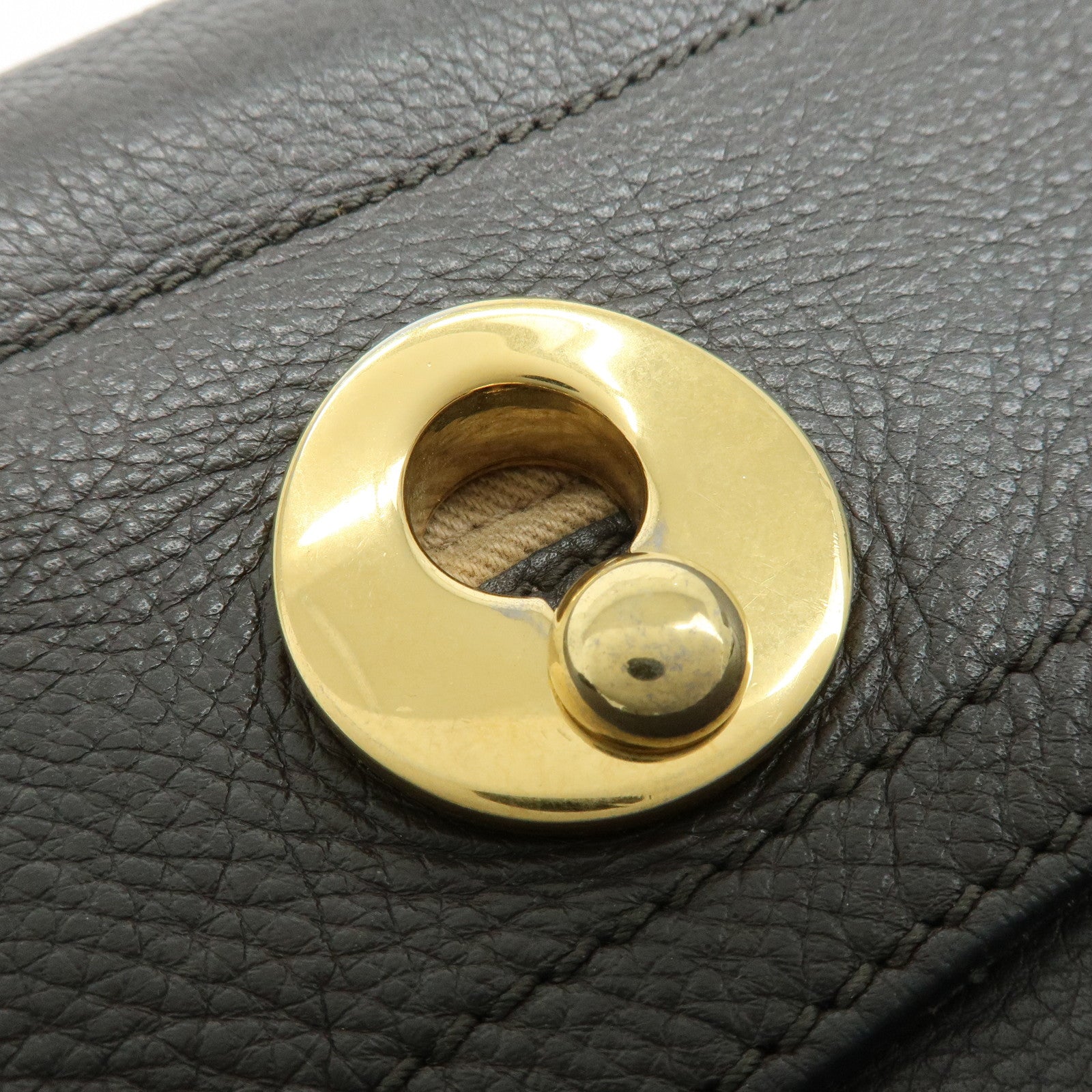 SAINT LAURENT PARIS Muse Leather Canvas Shoulder Bag Dark Brown