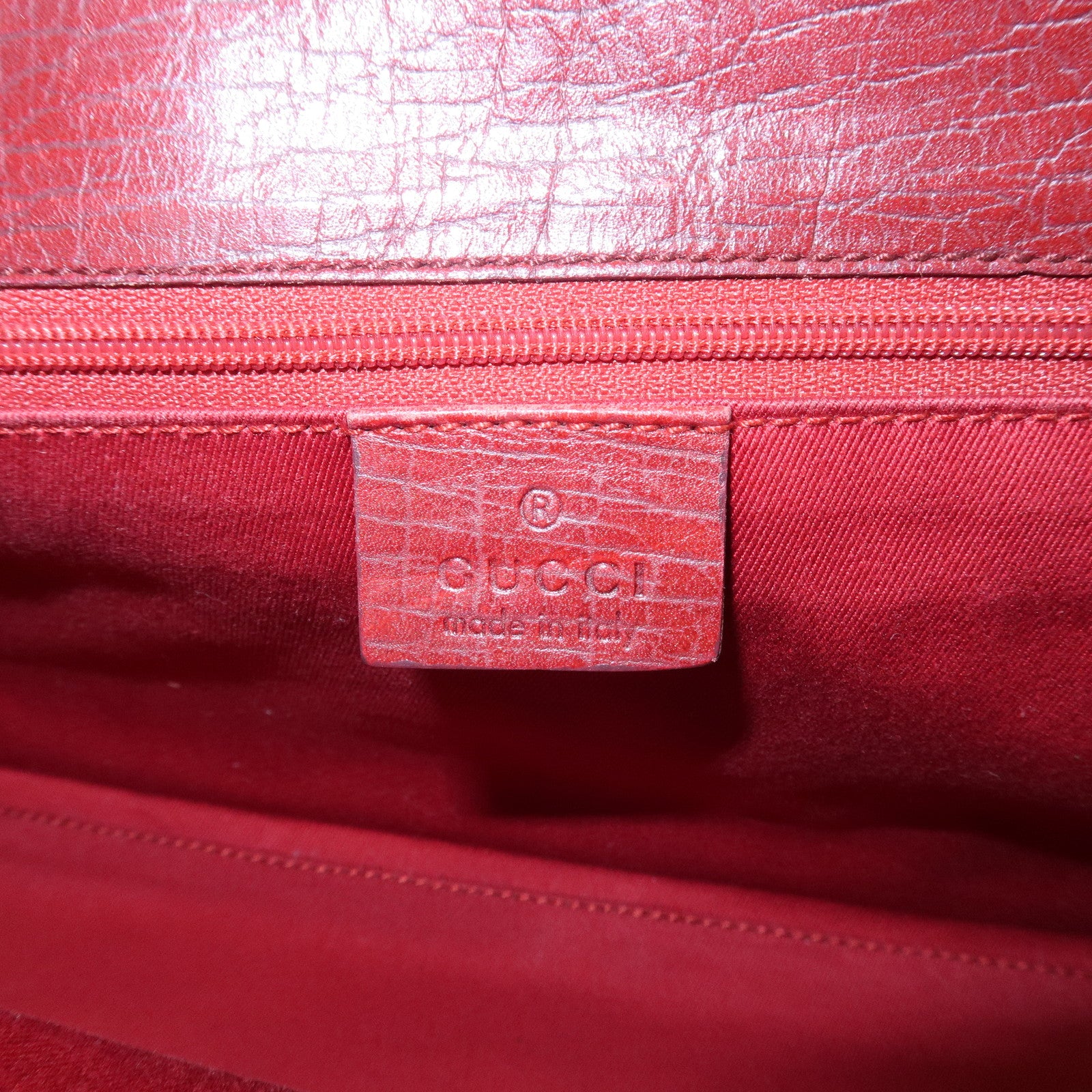 GUCCI Jackie GG Canvas Leather Shoulder Bag Hand Bag Red 01719