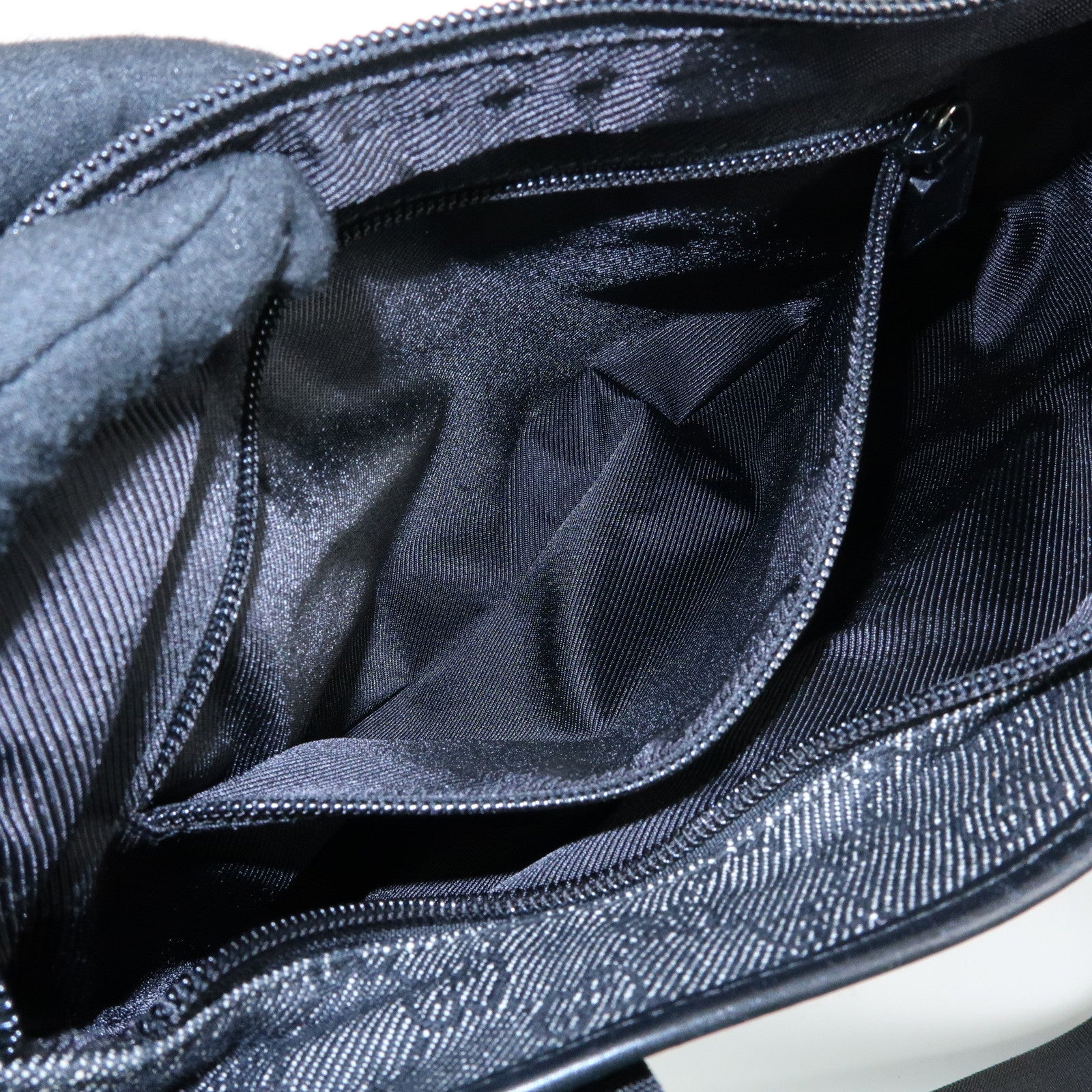 GUCCI GG Denim Leather Tote Bag Shoulder Bag Black 28893