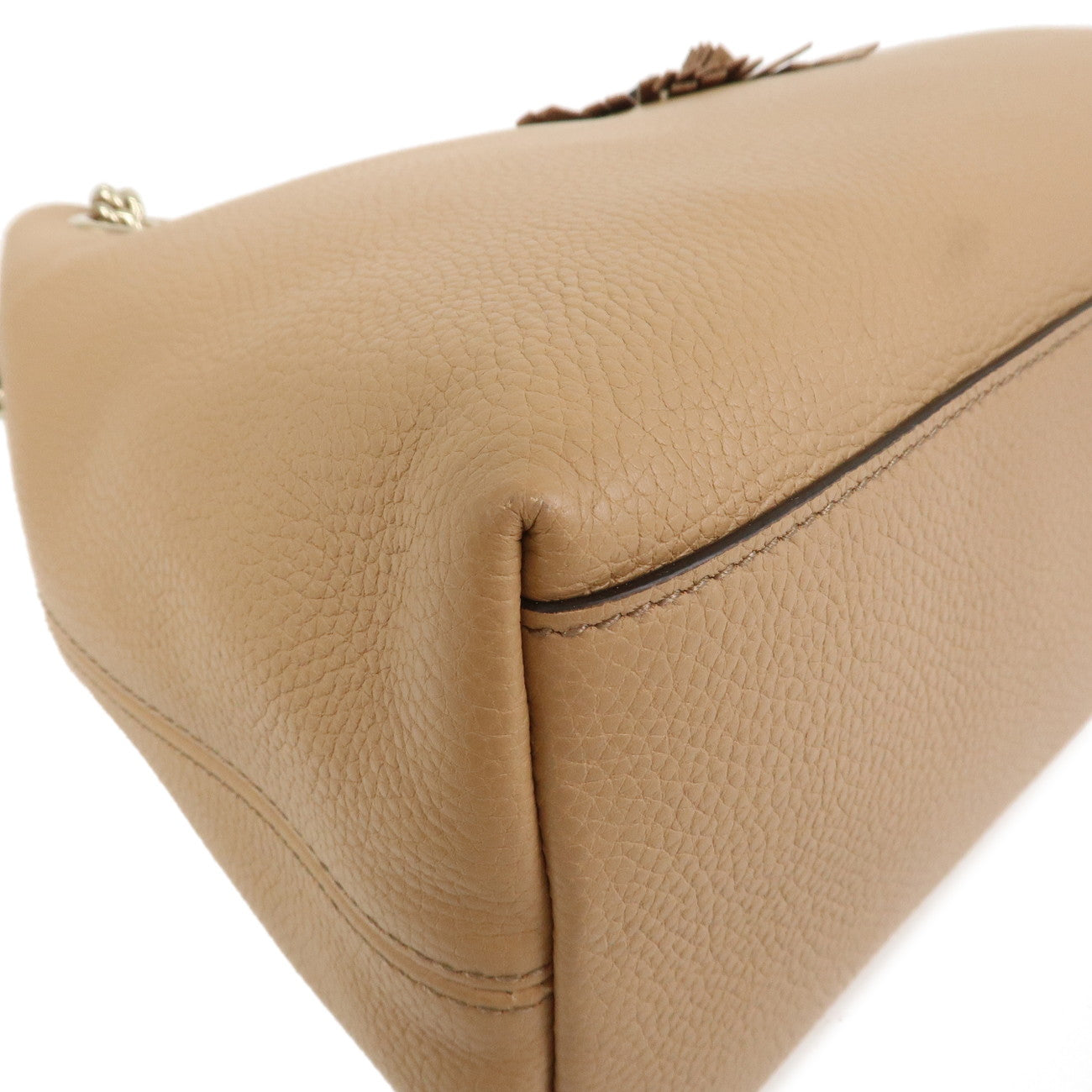 GUCCI SOHO Leather Chain Tote Bag Shoulder Bag Light Brown 536196