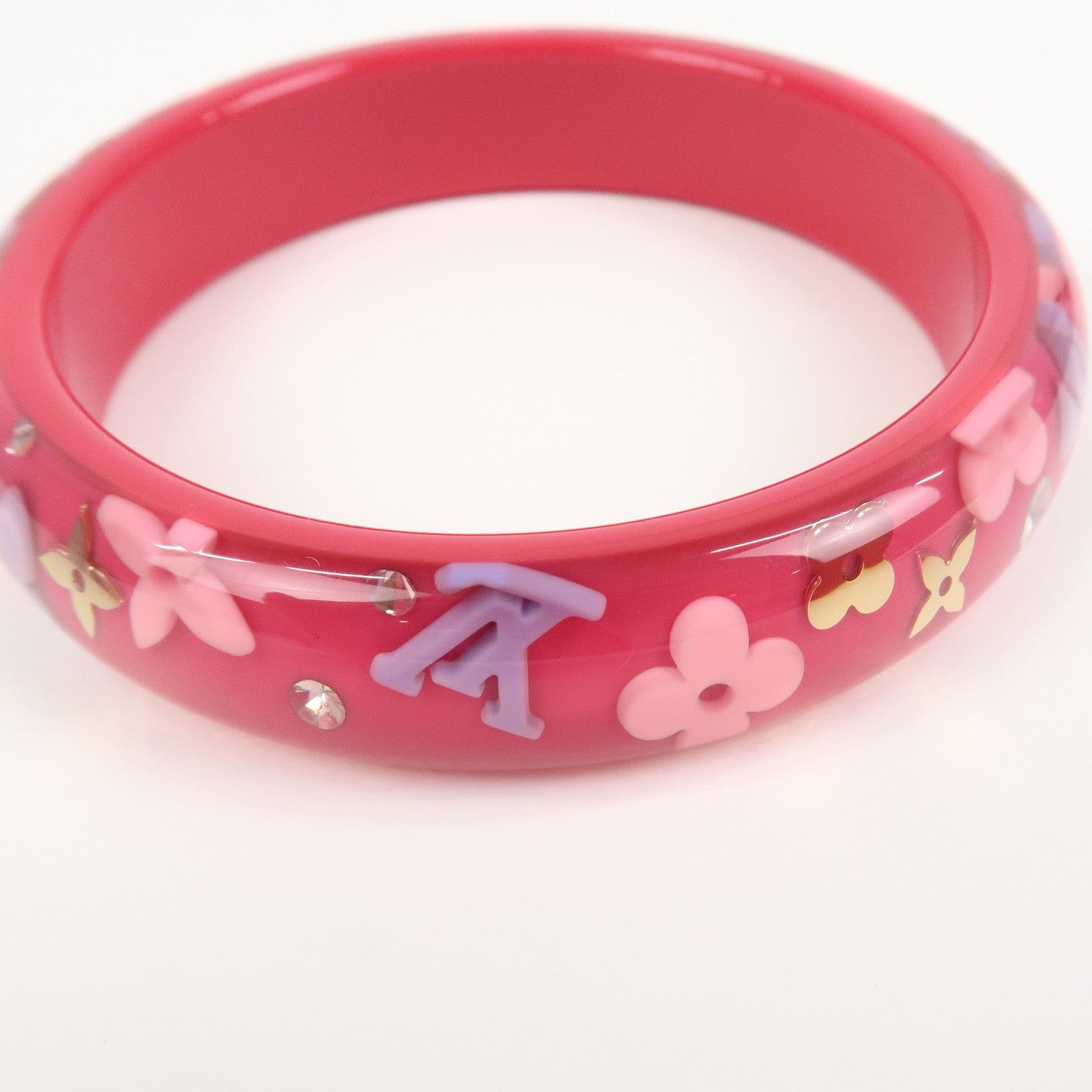 Louis Vuitton Bracelet Inclusion Bangle Transparent Pink M65202